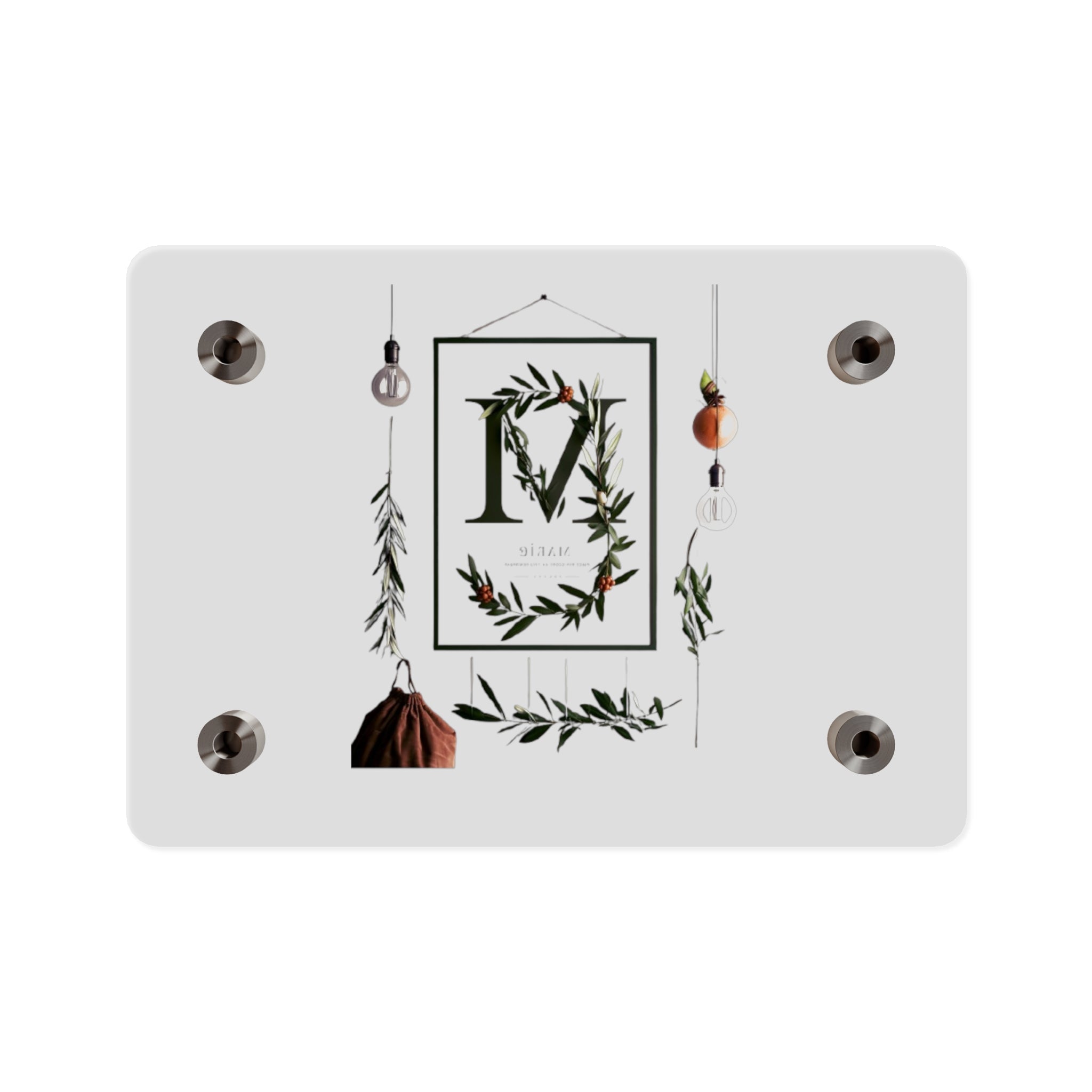 Botanical Monogram Acrylic Wall Art | Personalized Floral Home Decor