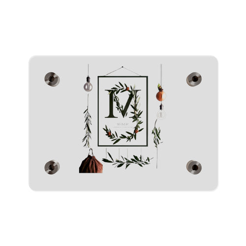 Botanical Monogram Acrylic Wall Art | Personalized Floral Home Decor