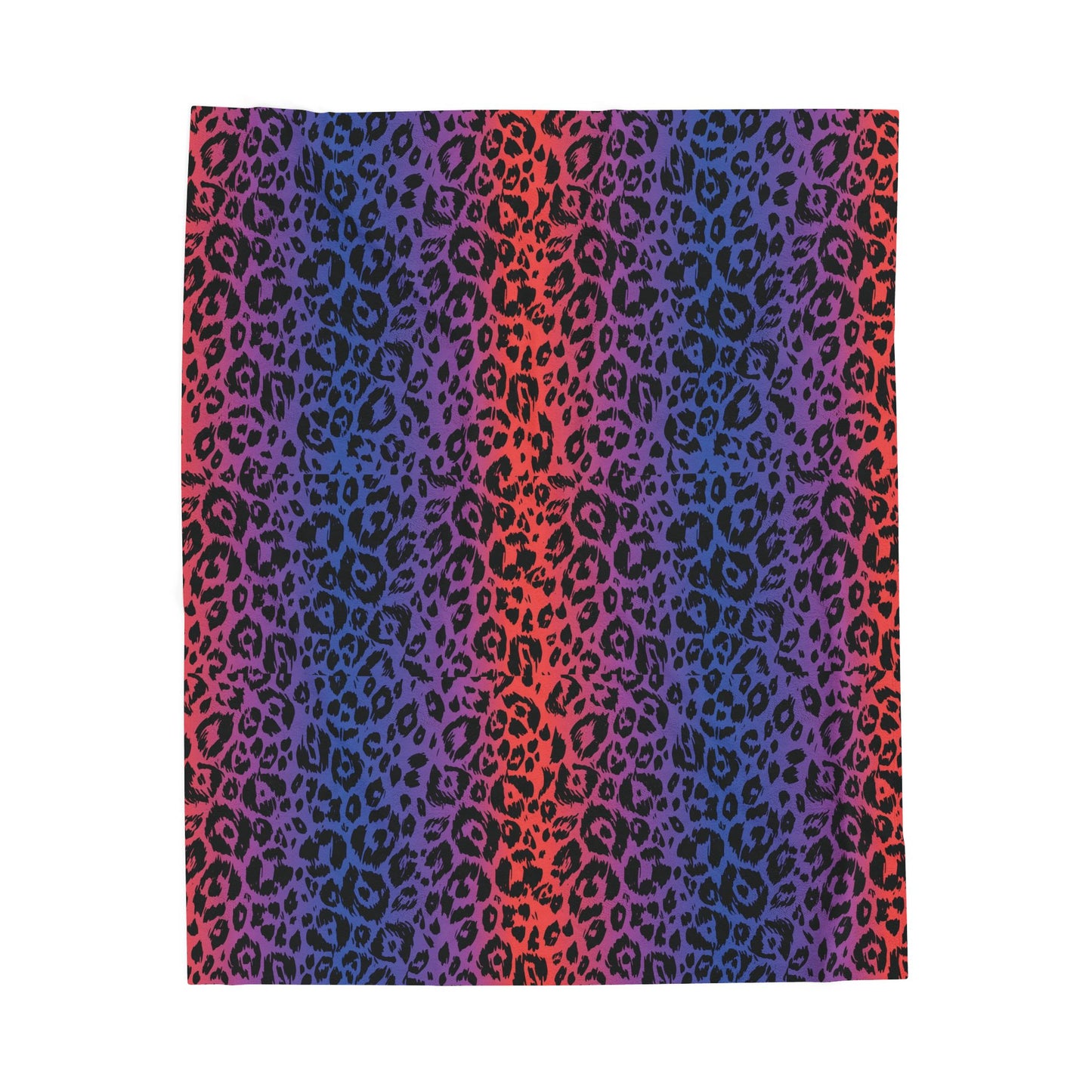 Rainbow Leopard Velveteen Plush Blanket — Soft Cozy Animal Print Throw
