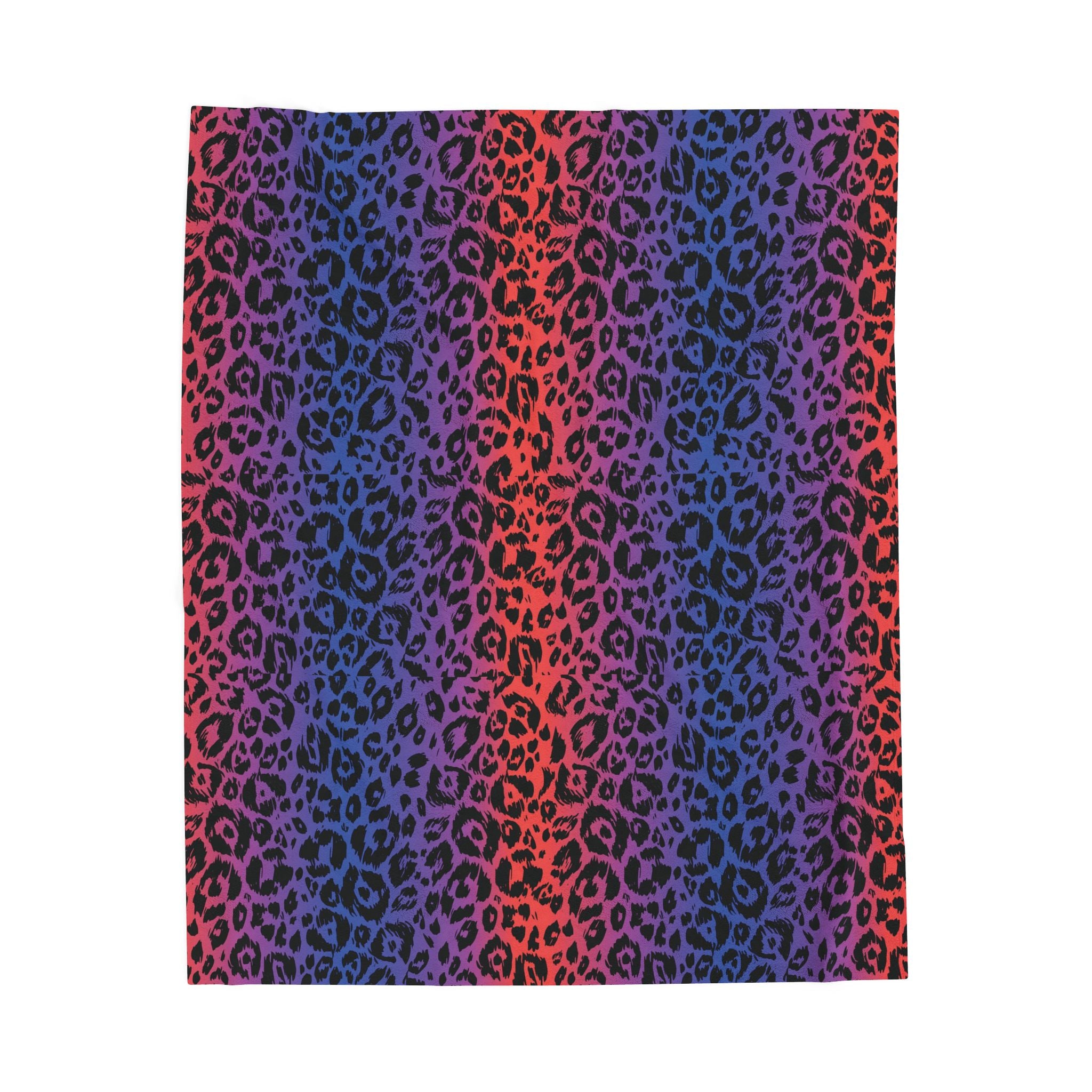 Rainbow Leopard Velveteen Plush Blanket — Soft Cozy Animal Print Throw