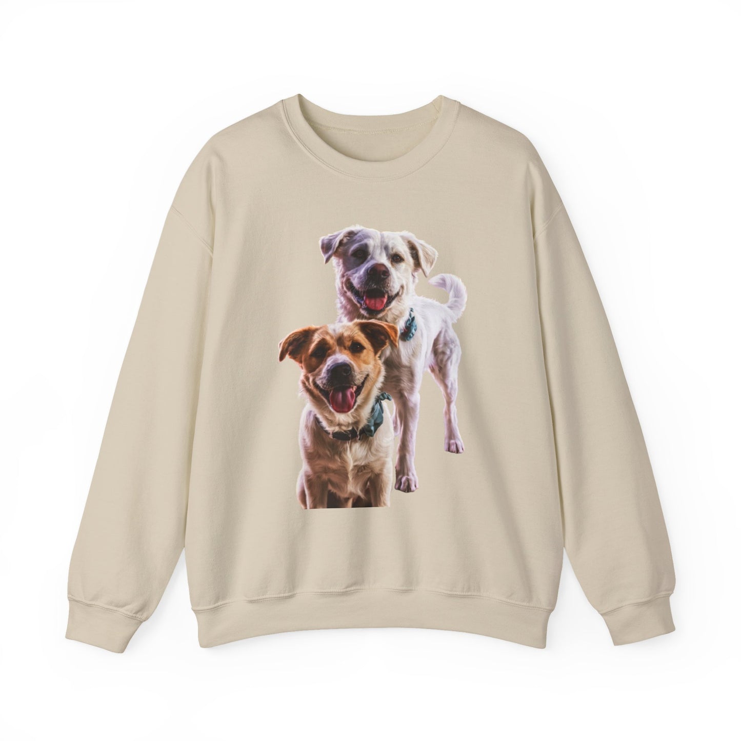 Crewneck Sweatshirt • Playful Double Dog Photo Pullover