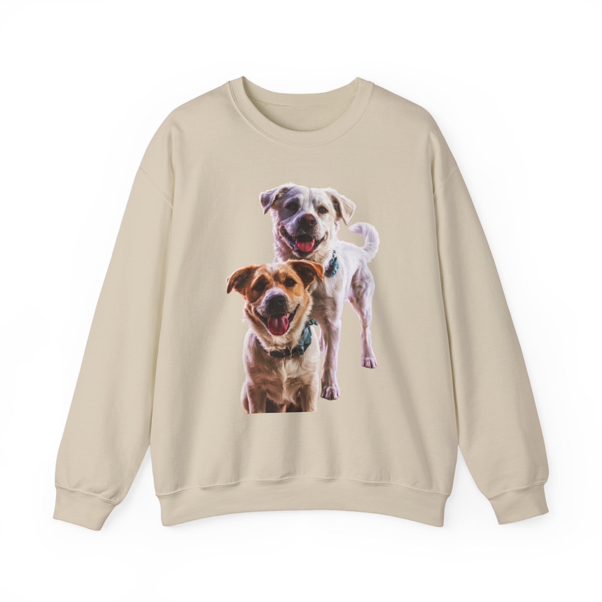 Crewneck Sweatshirt • Playful Double Dog Photo Pullover