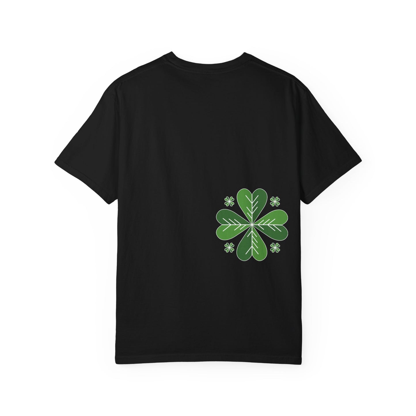 Clover Pattern T-Shirt — Green Floral Four-Leaf Design