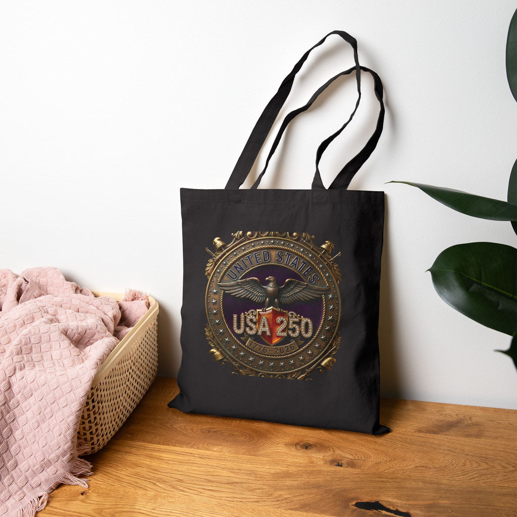 USA 250 Eagle Emblem Tote | 4th of July Patriotic Anniversary, Historical Americana