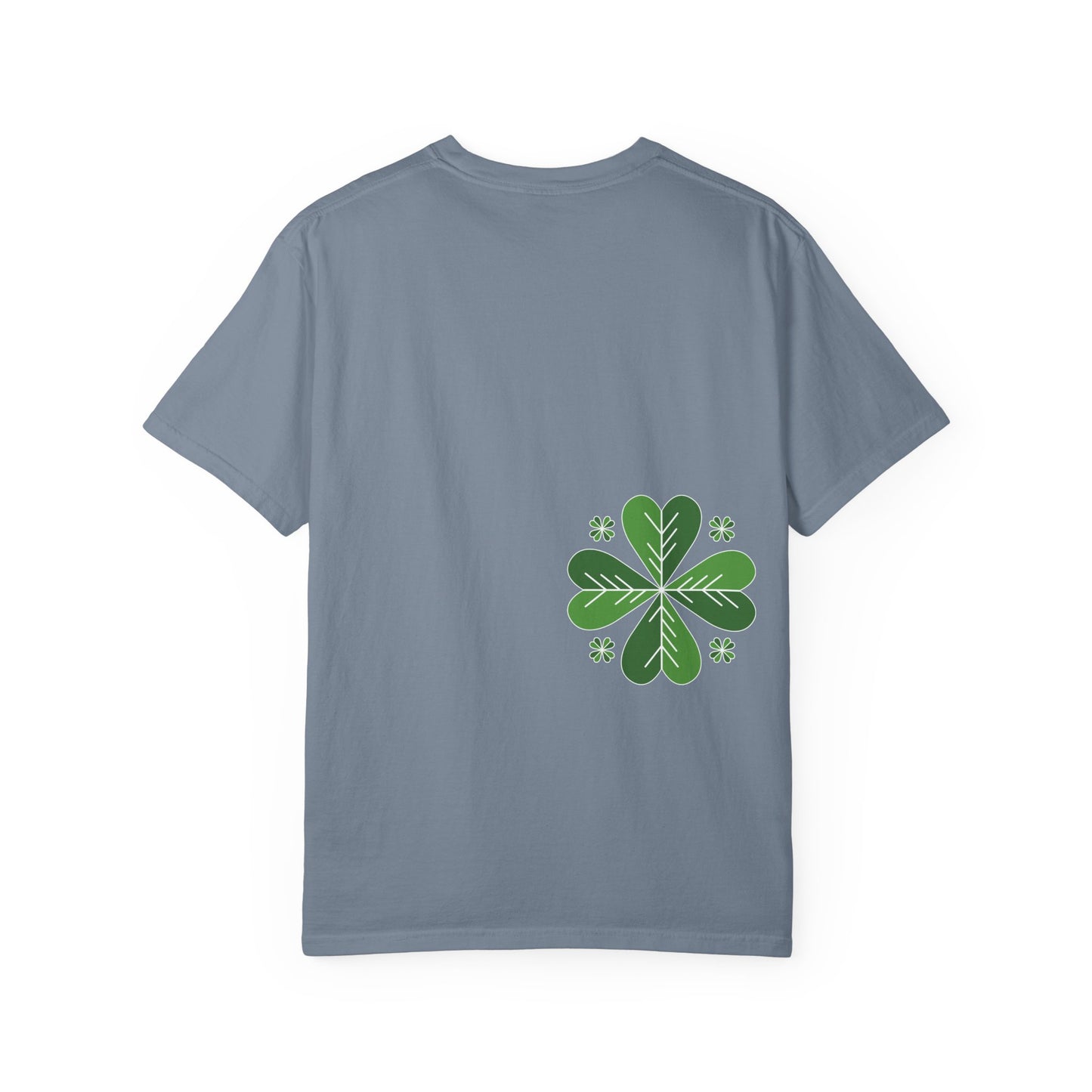 Clover Pattern T-Shirt — Green Floral Four-Leaf Design