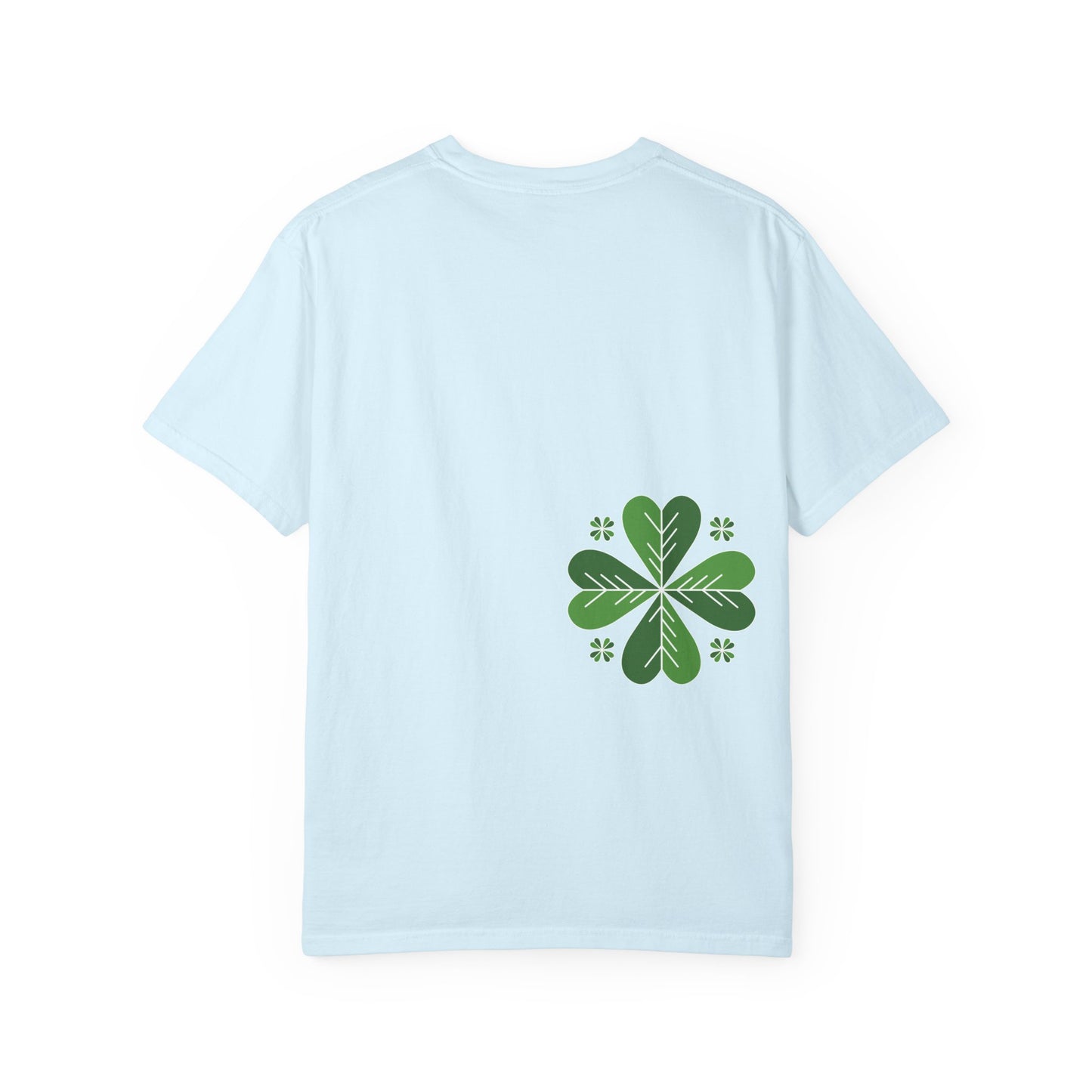 Clover Pattern T-Shirt — Green Floral Four-Leaf Design
