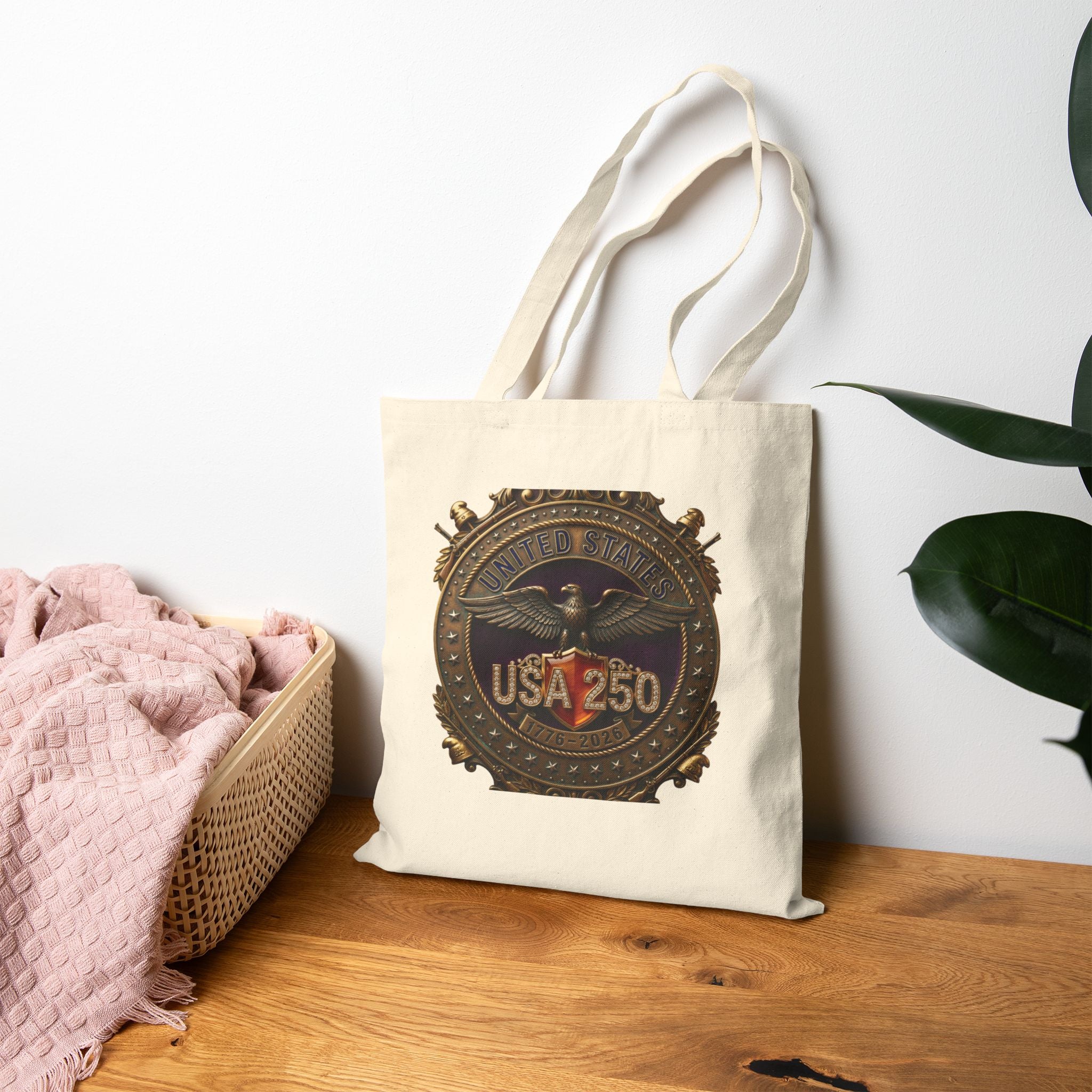 USA 250 Eagle Emblem Tote | 4th of July Patriotic Anniversary, Historical Americana