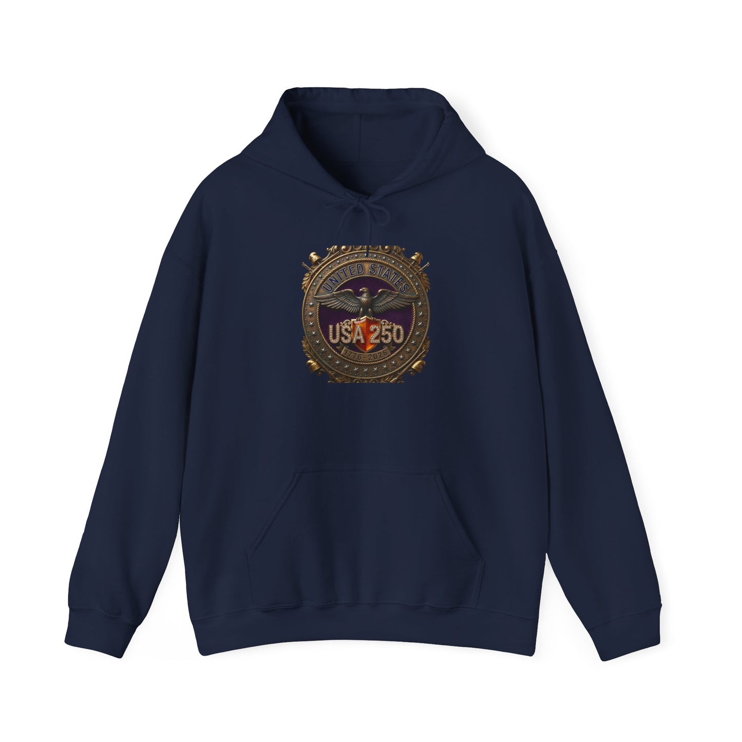 USA 250 Emblem Hoodie | 250th Anniversary, Patriotic Heritage