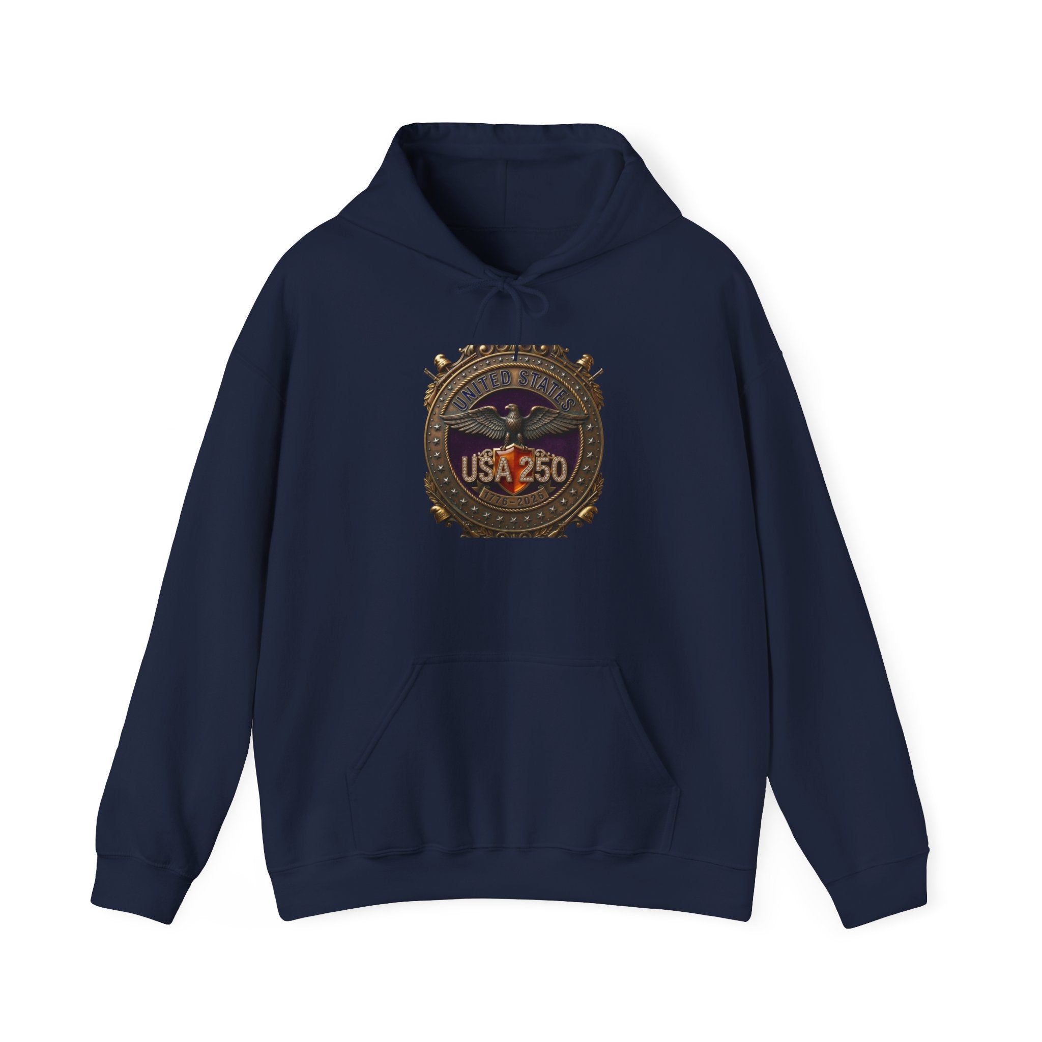 USA 250 Emblem Hoodie | 250th Anniversary, Patriotic Heritage