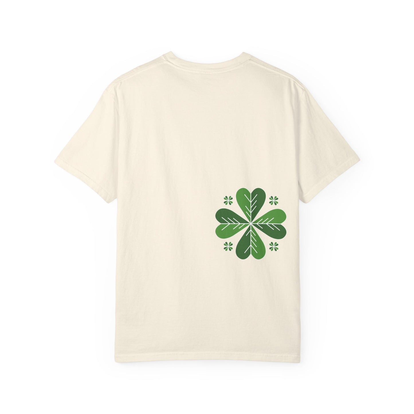 Clover Pattern T-Shirt — Green Floral Four-Leaf Design