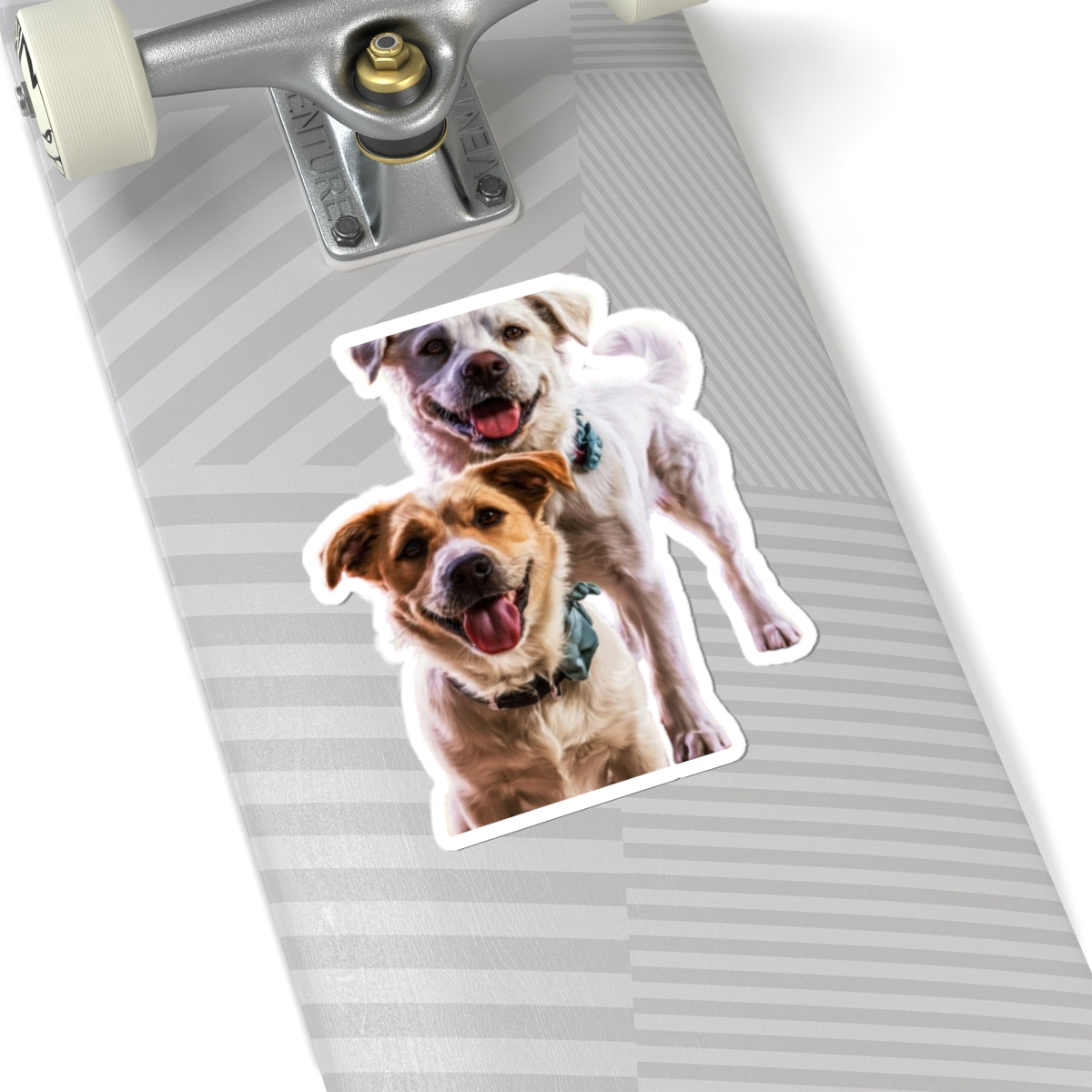 Happy Dogs Kiss-Cut Sticker – Smiling Duo Laptop Decal