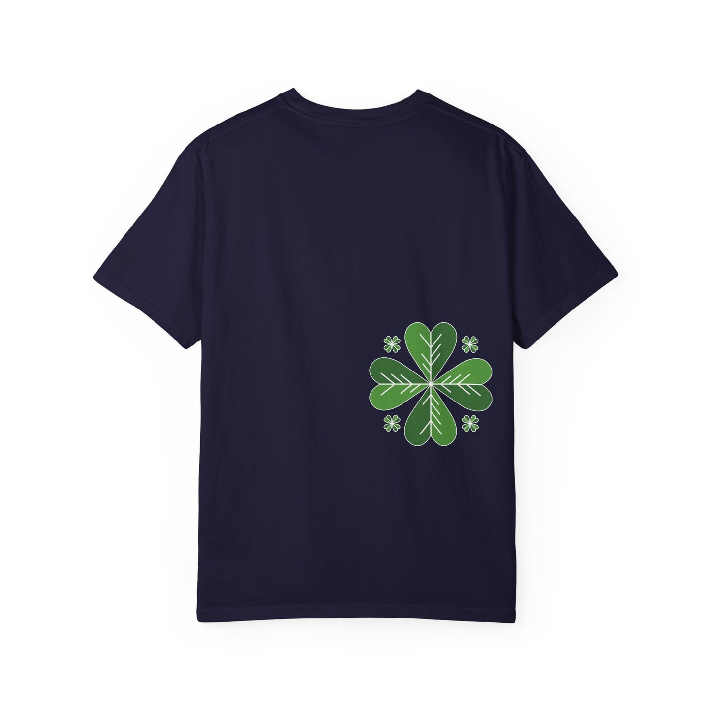 Clover Pattern T-Shirt — Green Floral Four-Leaf Design