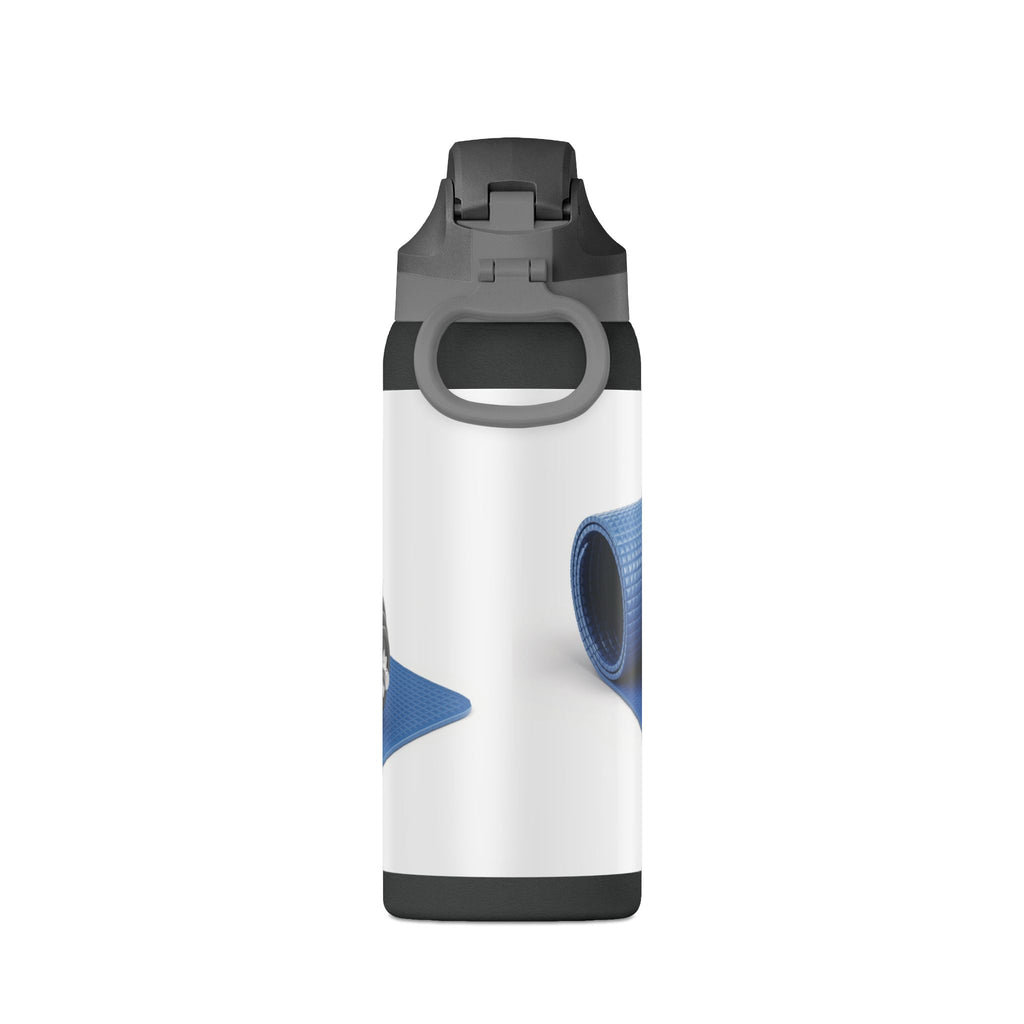 32oz Insulated Fitness Water Bottle — Gym Yoga Mat & Dumbbell Design