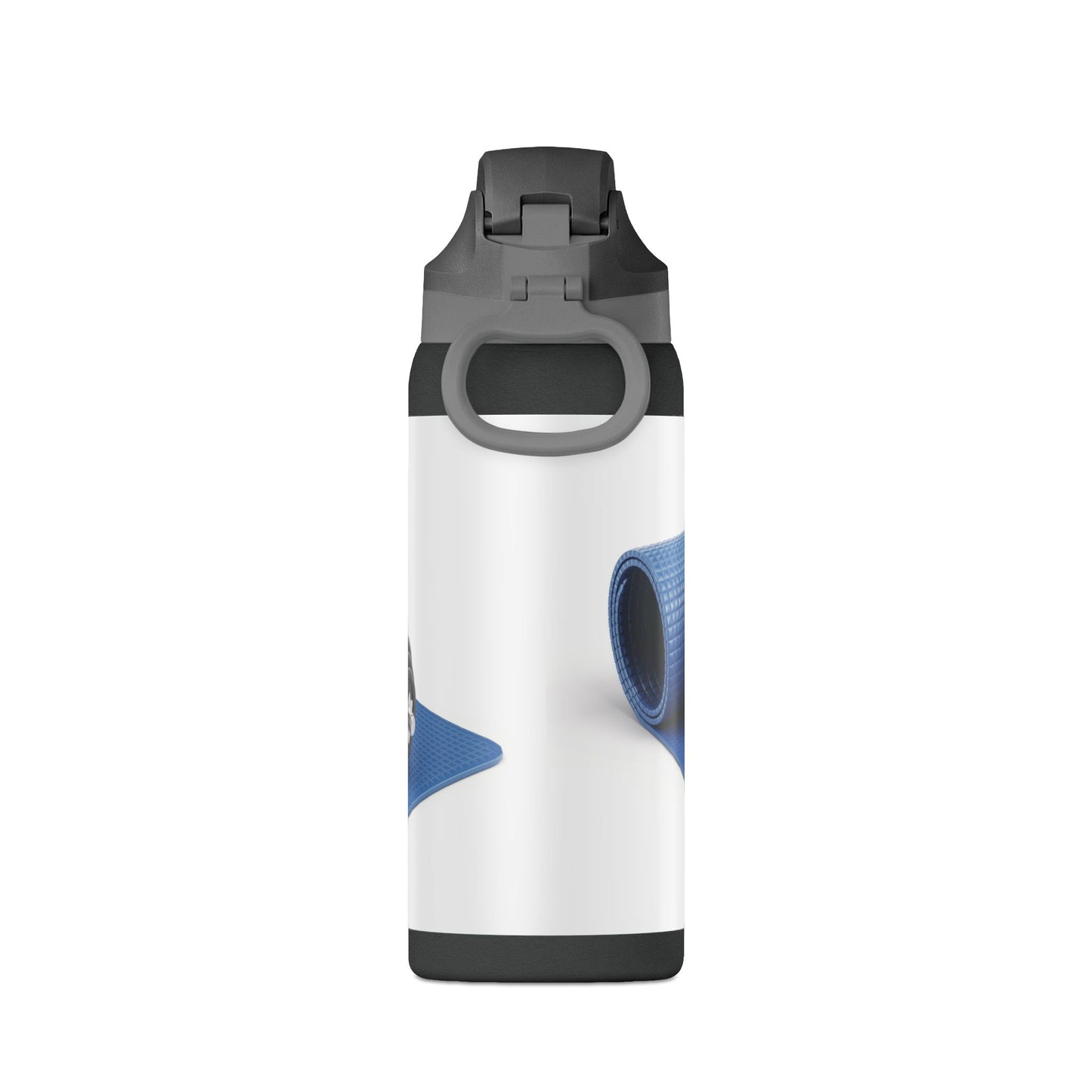 32oz Insulated Fitness Water Bottle — Gym Yoga Mat & Dumbbell Design