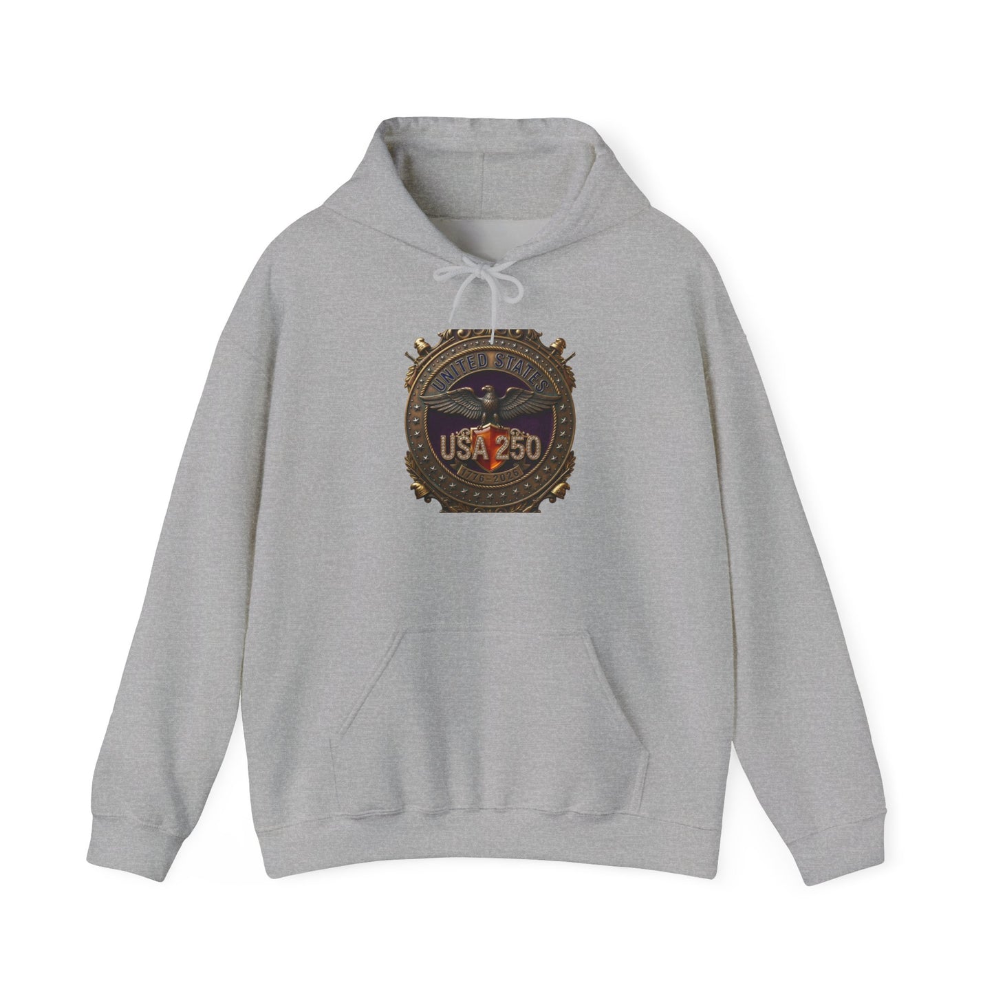 USA 250 Emblem Hoodie | 250th Anniversary, Patriotic Heritage
