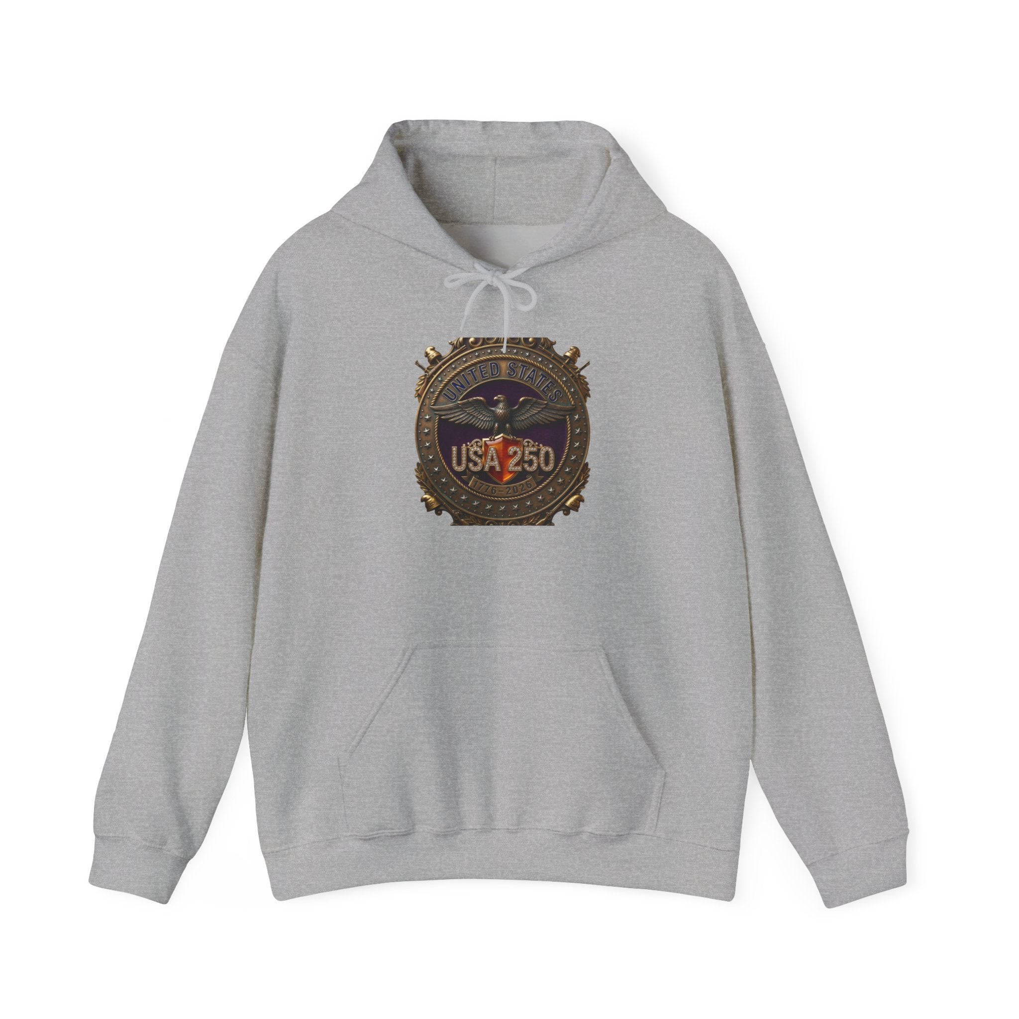 USA 250 Emblem Hoodie | 250th Anniversary, Patriotic Heritage