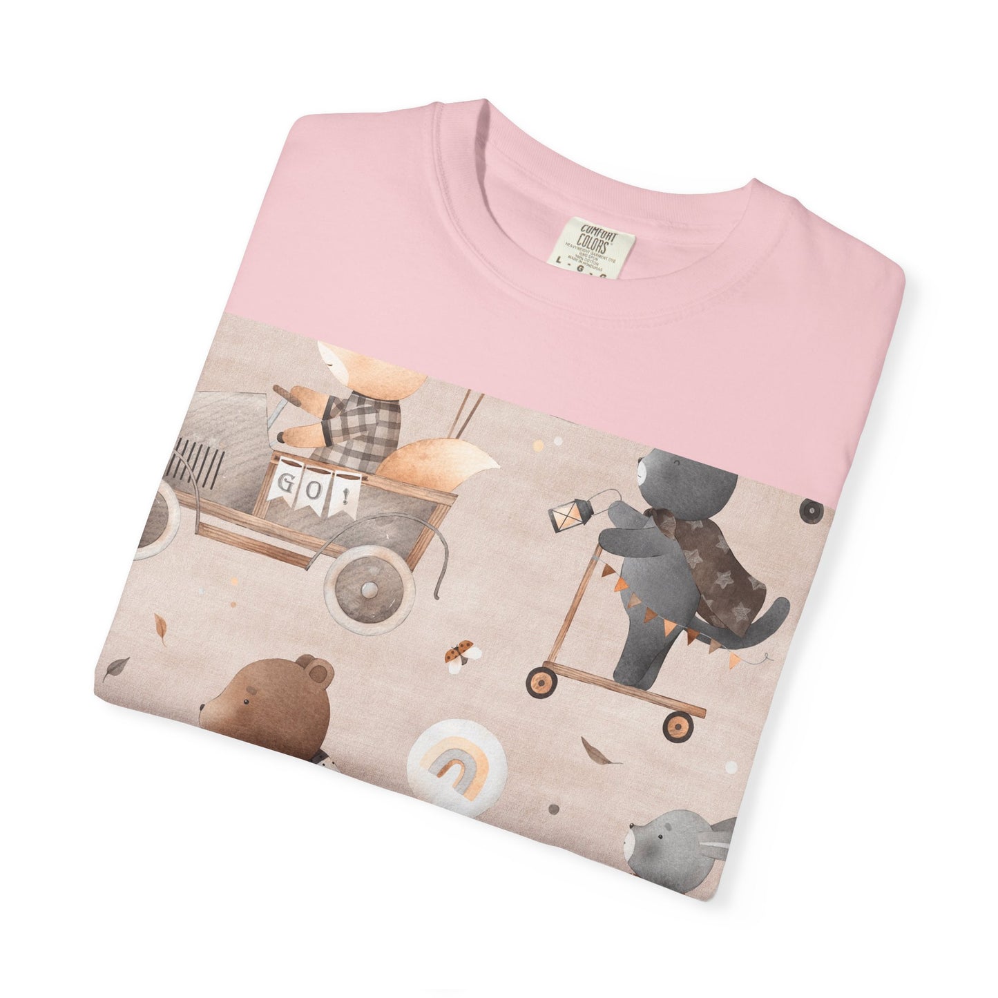 Vintage Toy Cars T-Shirt — Cute Teddy Bear Race Pattern