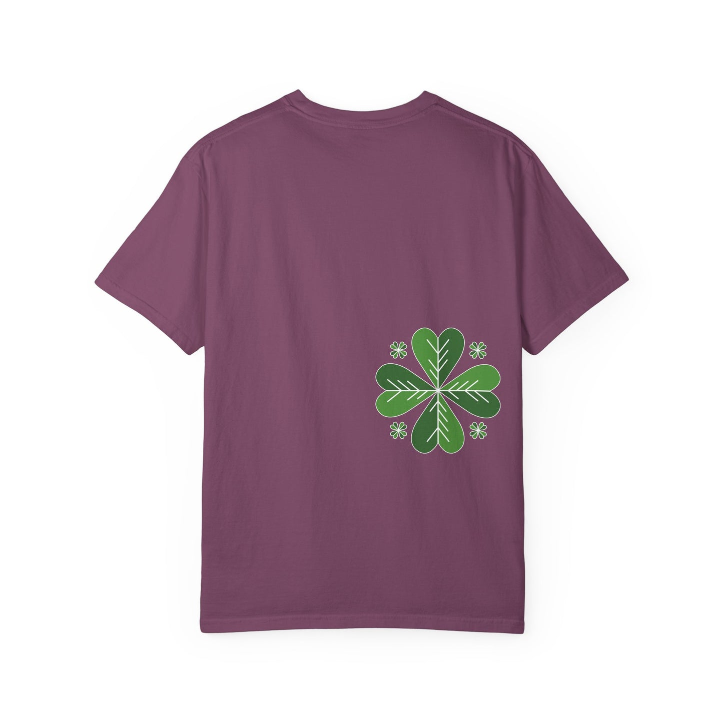 Clover Pattern T-Shirt — Green Floral Four-Leaf Design