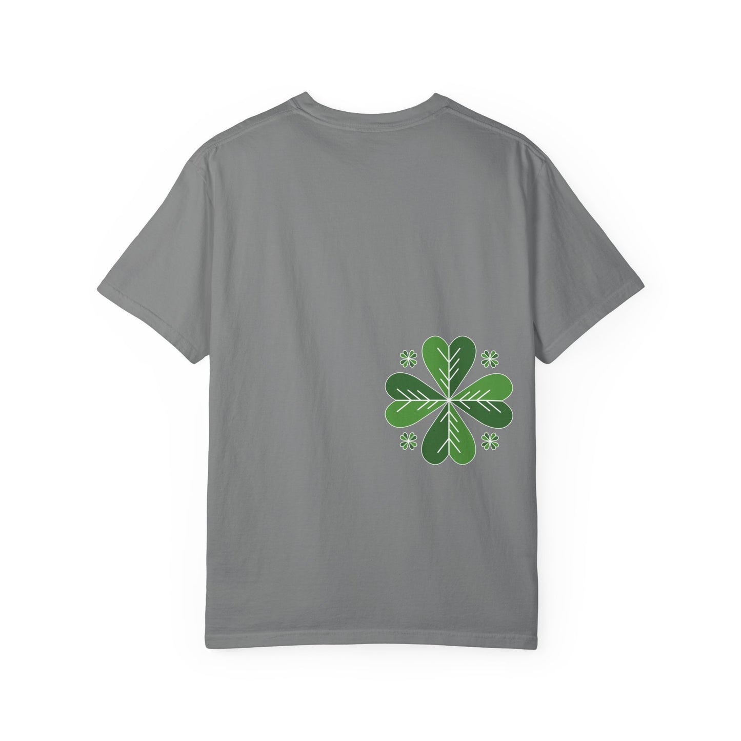 Clover Pattern T-Shirt — Green Floral Four-Leaf Design