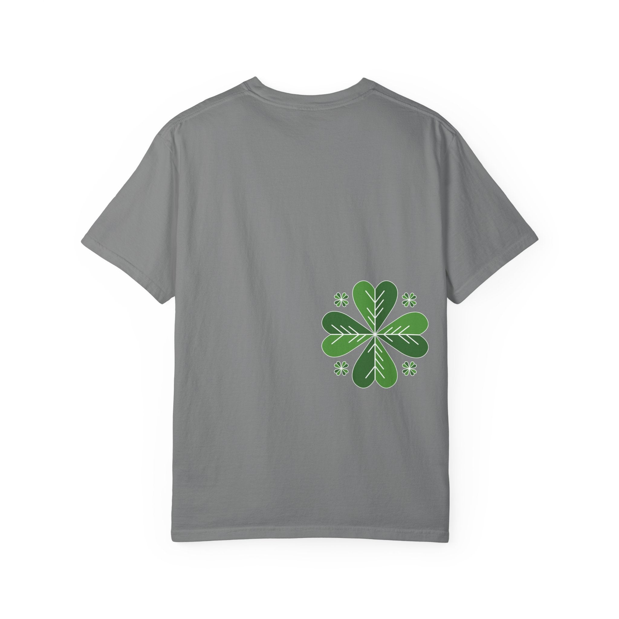 Clover Pattern T-Shirt — Green Floral Four-Leaf Design