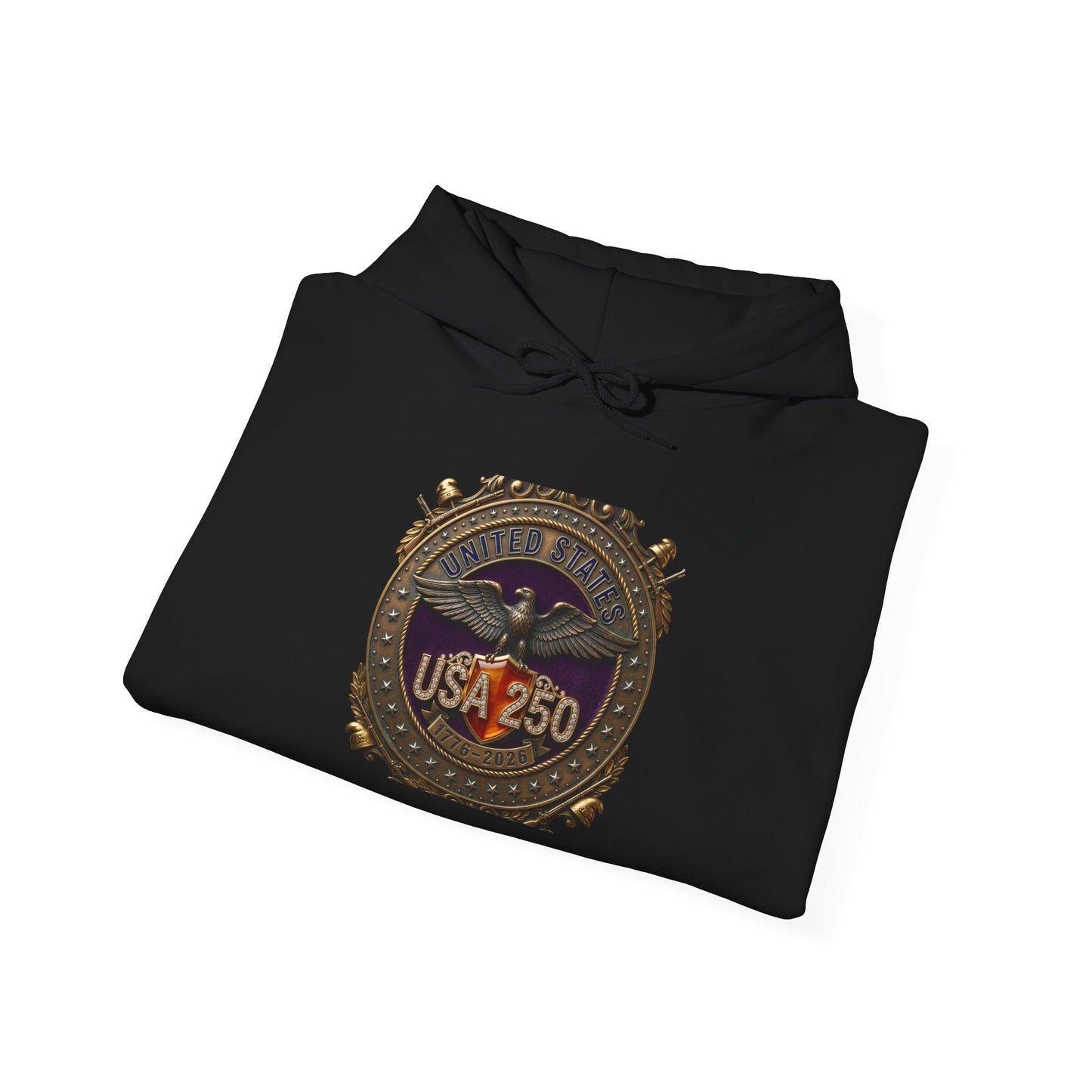 USA 250 Emblem Hoodie | 250th Anniversary, Patriotic Heritage