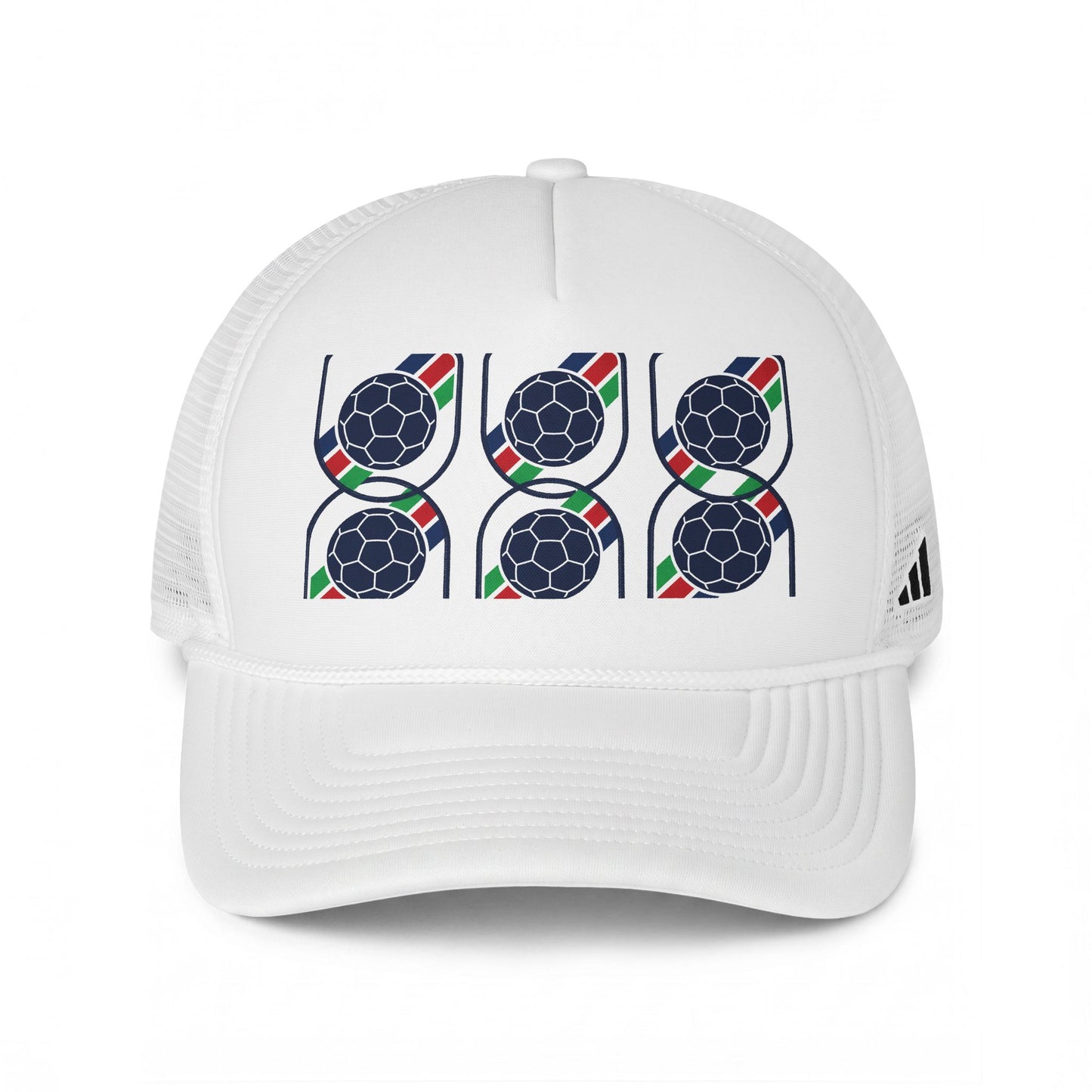 Soccer Pattern Trucker Hat – Retro Ball Graphic Mesh Cap