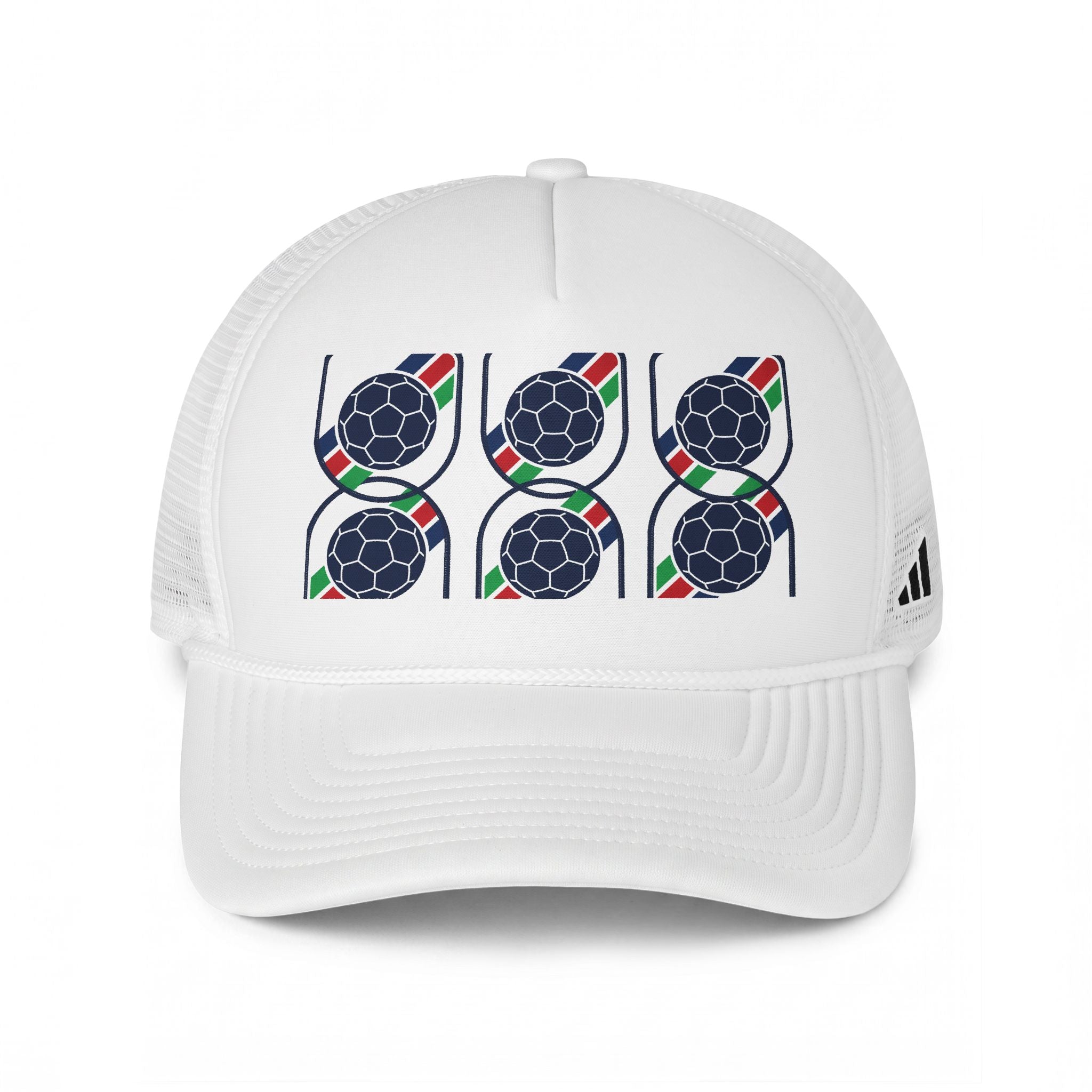 Soccer Pattern Trucker Hat – Retro Ball Graphic Mesh Cap