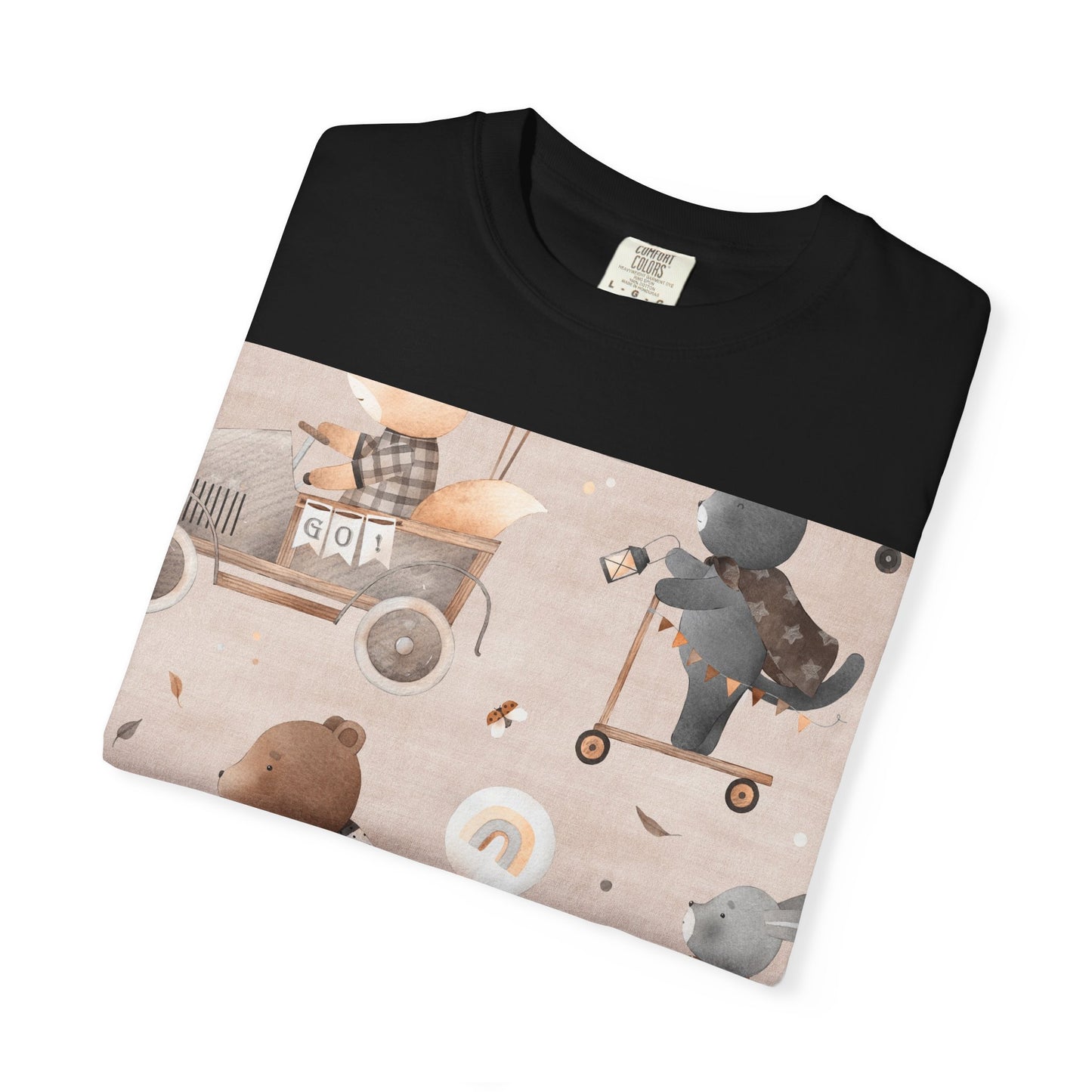 Vintage Toy Cars T-Shirt — Cute Teddy Bear Race Pattern