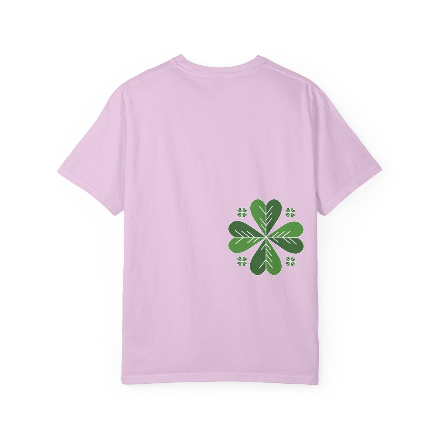 Clover Pattern T-Shirt — Green Floral Four-Leaf Design
