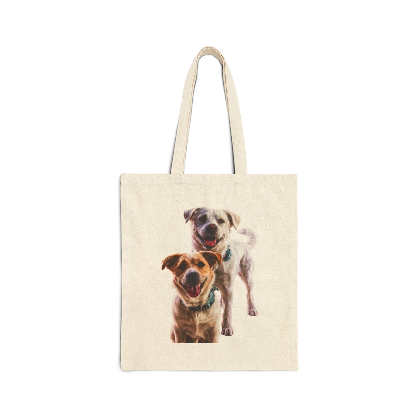 Dog Photo Canvas Tote Bag — Personalized Pet Portrait Market Tote