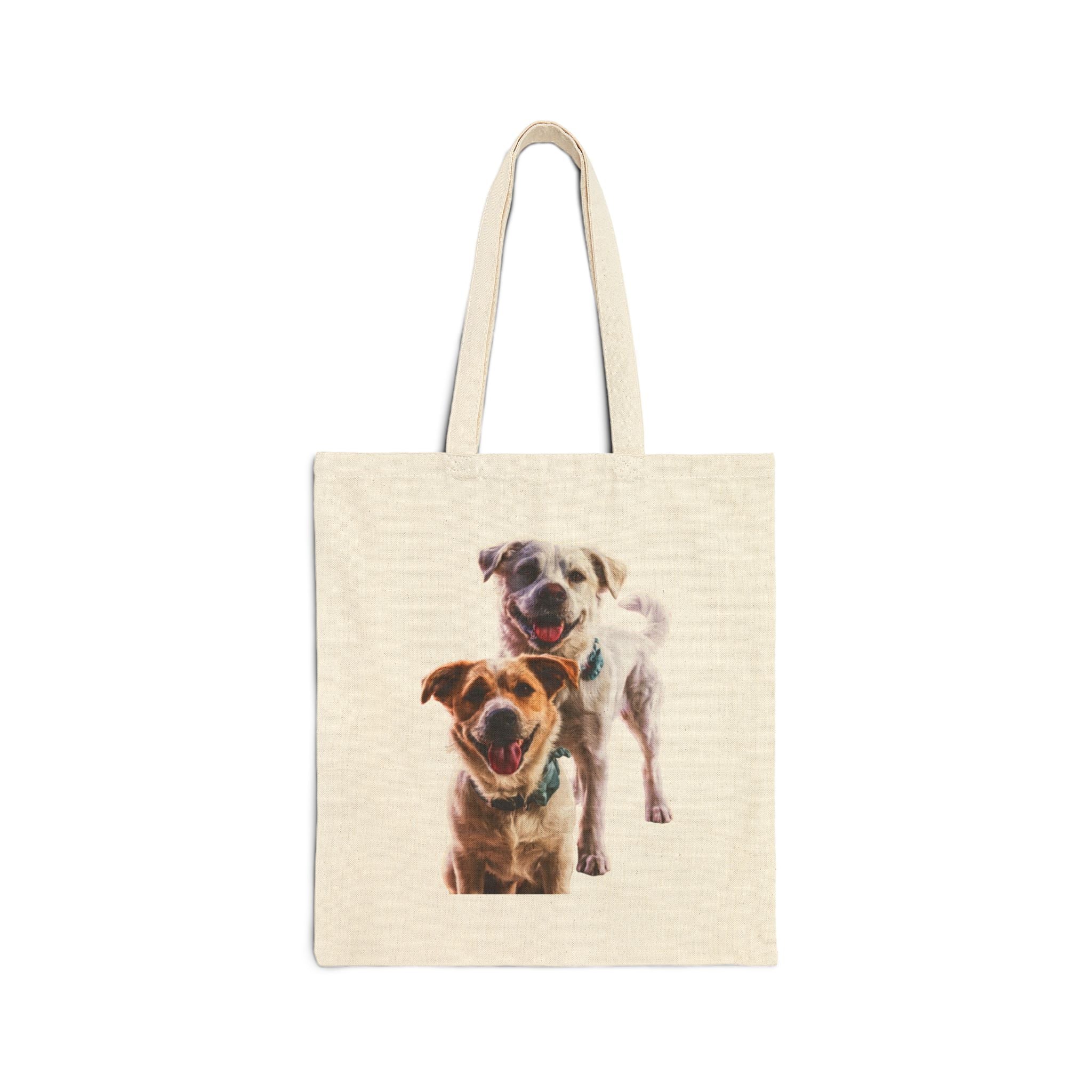 Dog Photo Canvas Tote Bag — Personalized Pet Portrait Market Tote