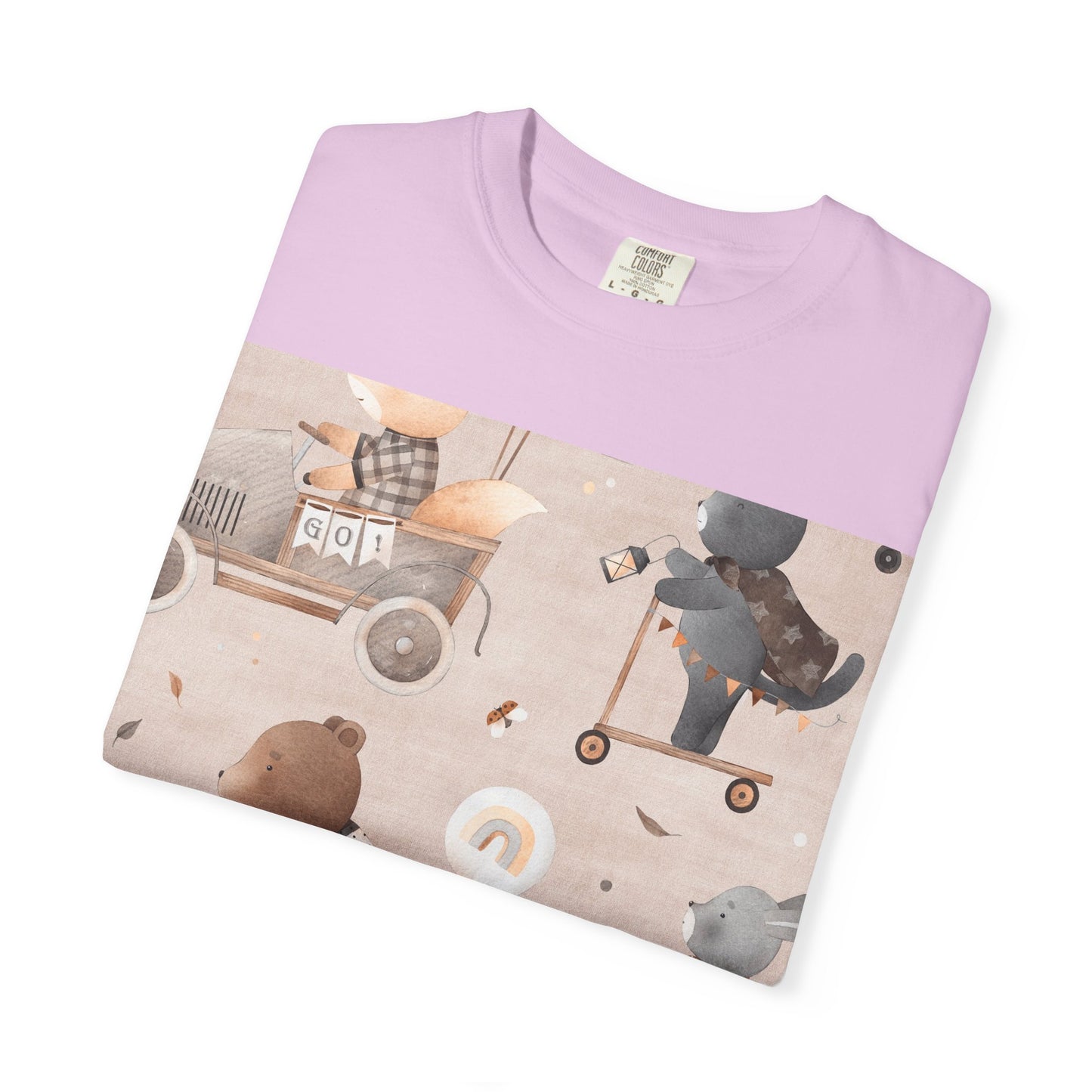 Vintage Toy Cars T-Shirt — Cute Teddy Bear Race Pattern