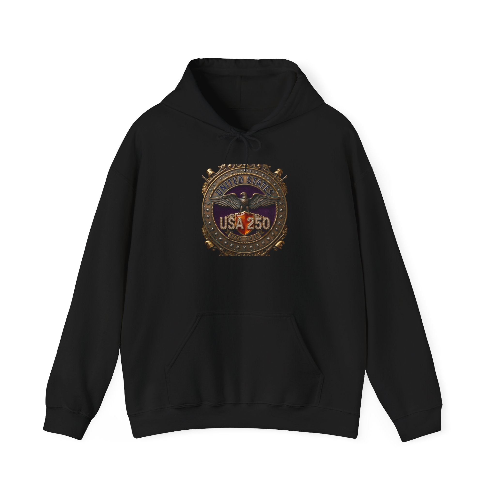 USA 250 Emblem Hoodie | 250th Anniversary, Patriotic Heritage