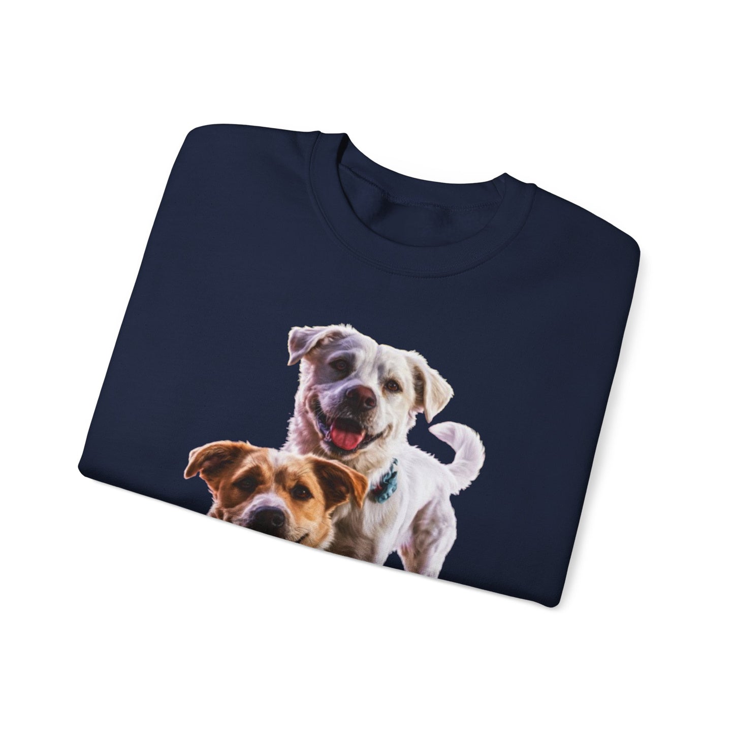 Crewneck Sweatshirt • Playful Double Dog Photo Pullover
