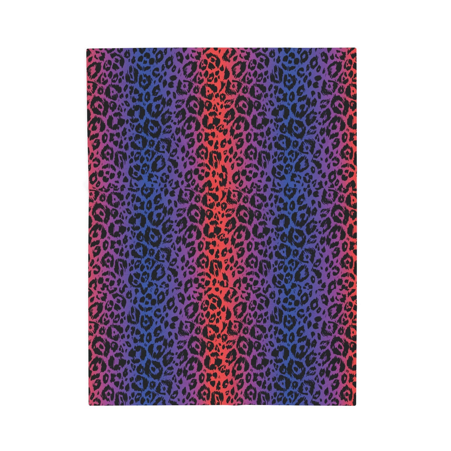 Rainbow Leopard Velveteen Plush Blanket — Soft Cozy Animal Print Throw