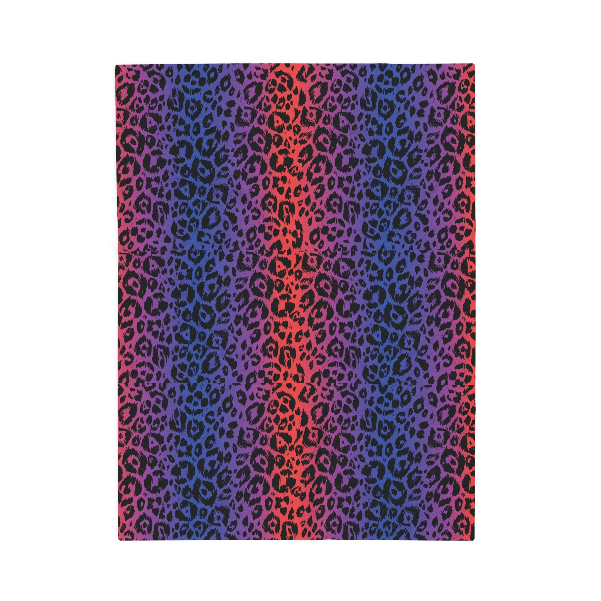 Rainbow Leopard Velveteen Plush Blanket — Soft Cozy Animal Print Throw