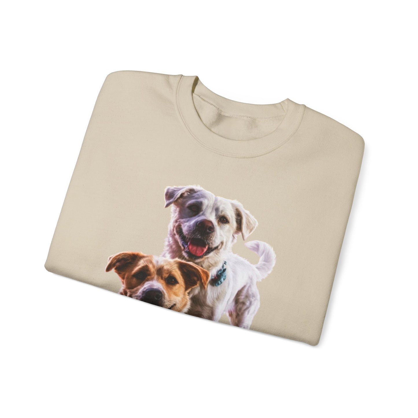 Crewneck Sweatshirt • Playful Double Dog Photo Pullover