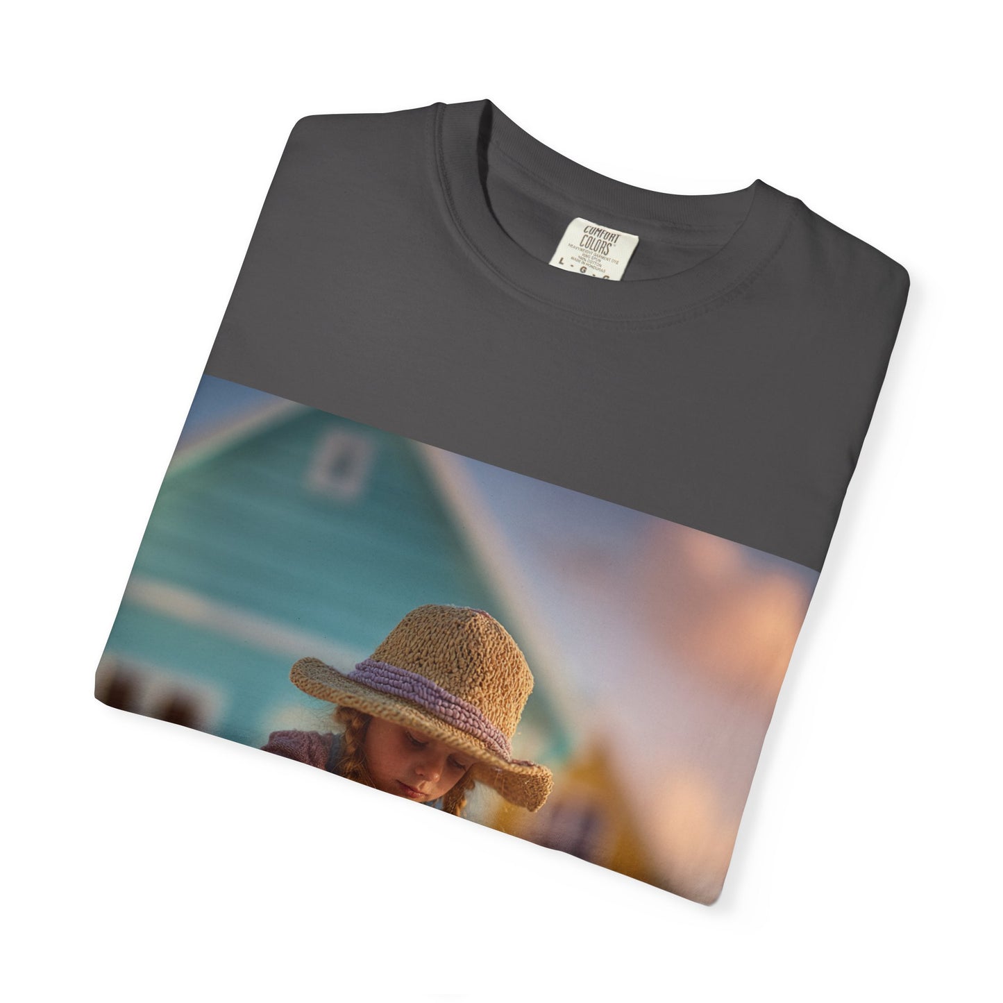 Little Girl Playing in Sand T-Shirt | Beach House Illustration