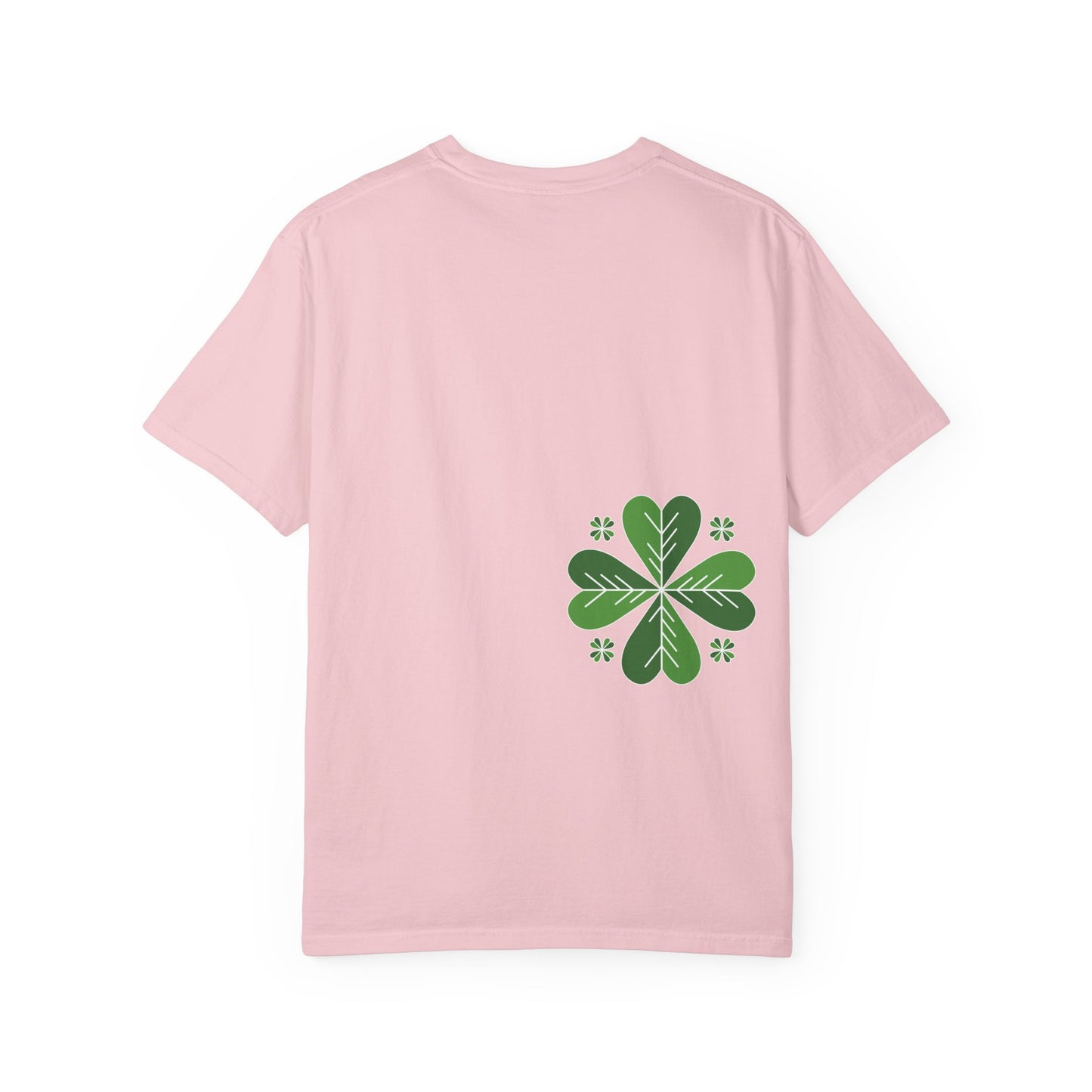 Clover Pattern T-Shirt — Green Floral Four-Leaf Design