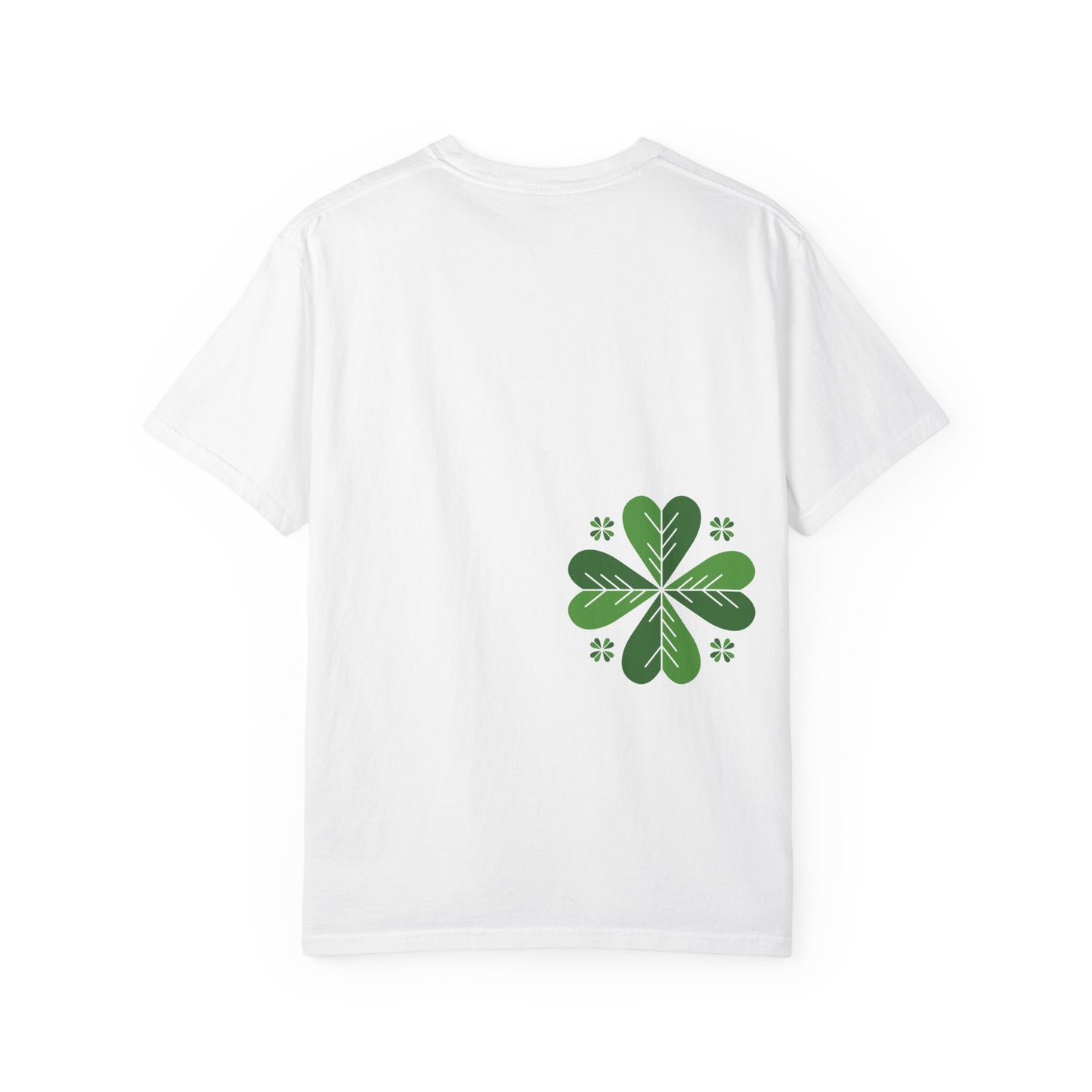 Clover Pattern T-Shirt — Green Floral Four-Leaf Design
