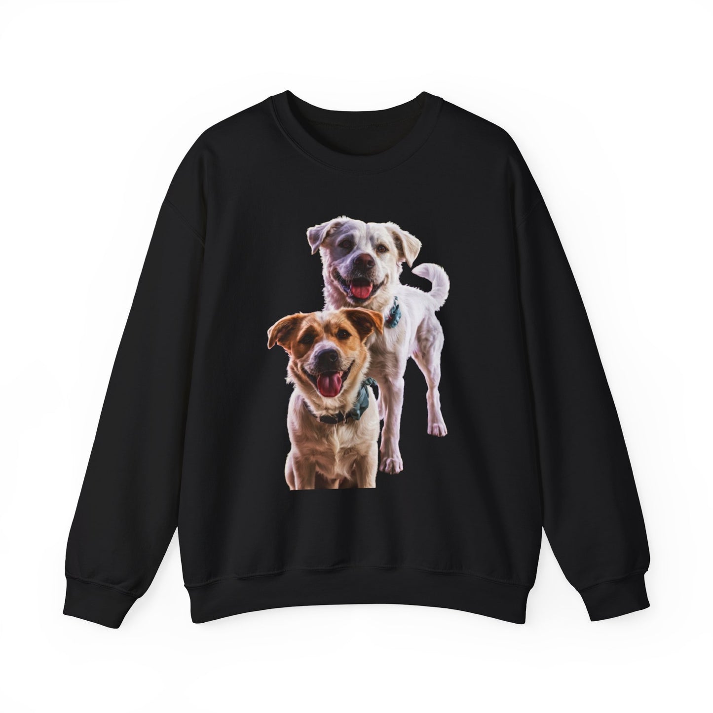 Crewneck Sweatshirt • Playful Double Dog Photo Pullover