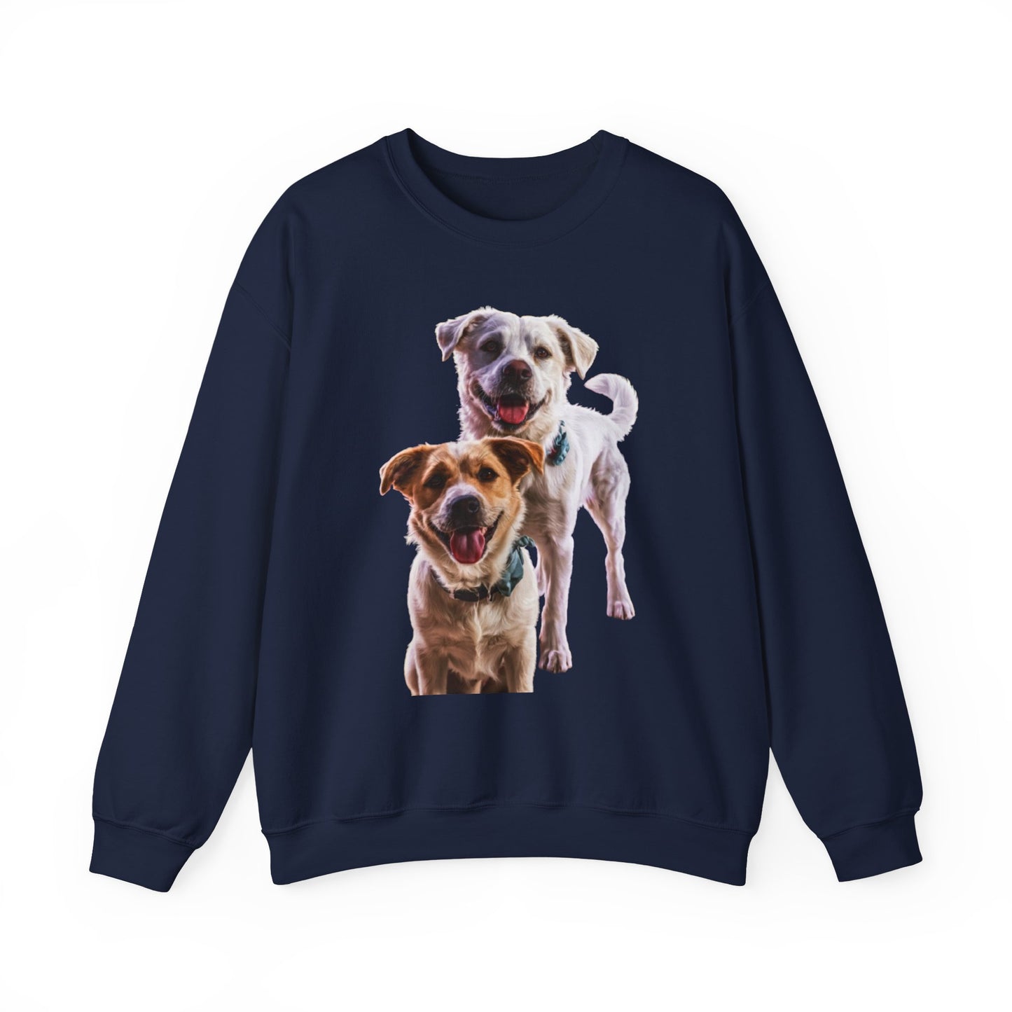 Crewneck Sweatshirt • Playful Double Dog Photo Pullover