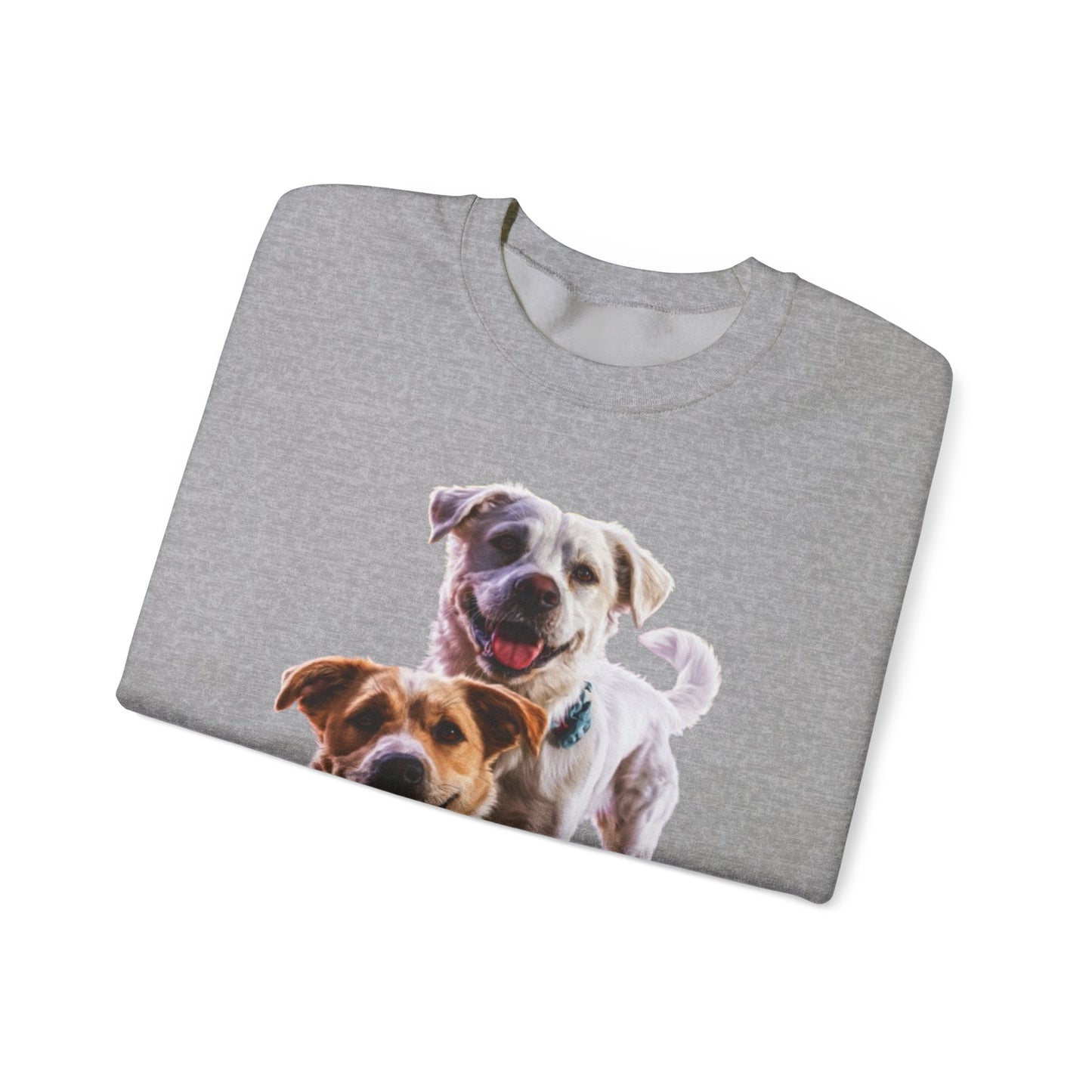 Crewneck Sweatshirt • Playful Double Dog Photo Pullover