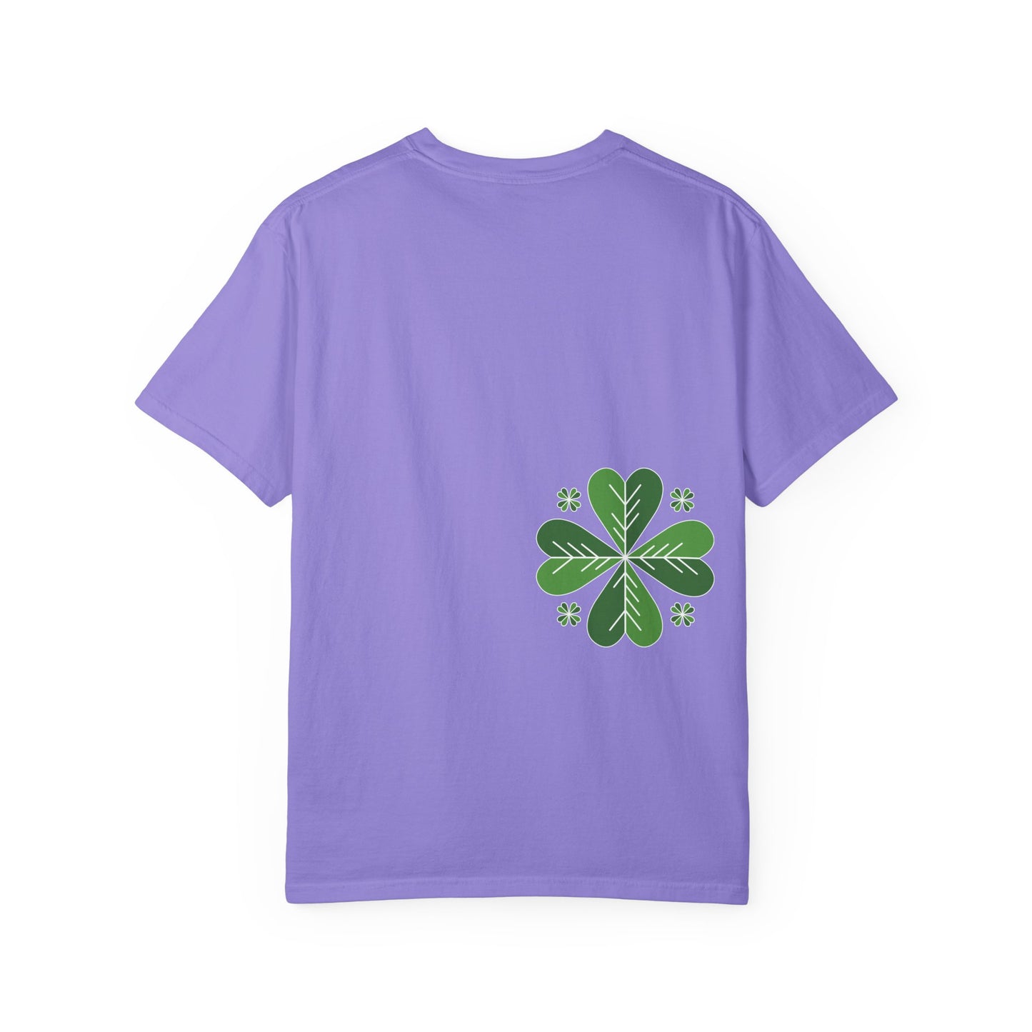 Clover Pattern T-Shirt — Green Floral Four-Leaf Design