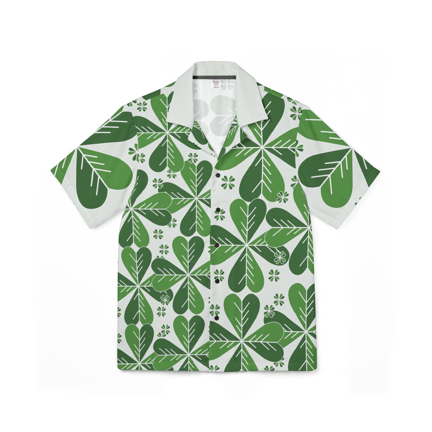 Men's Green Leaf Hawaiian Shirt — Tropical Camp Button-Up