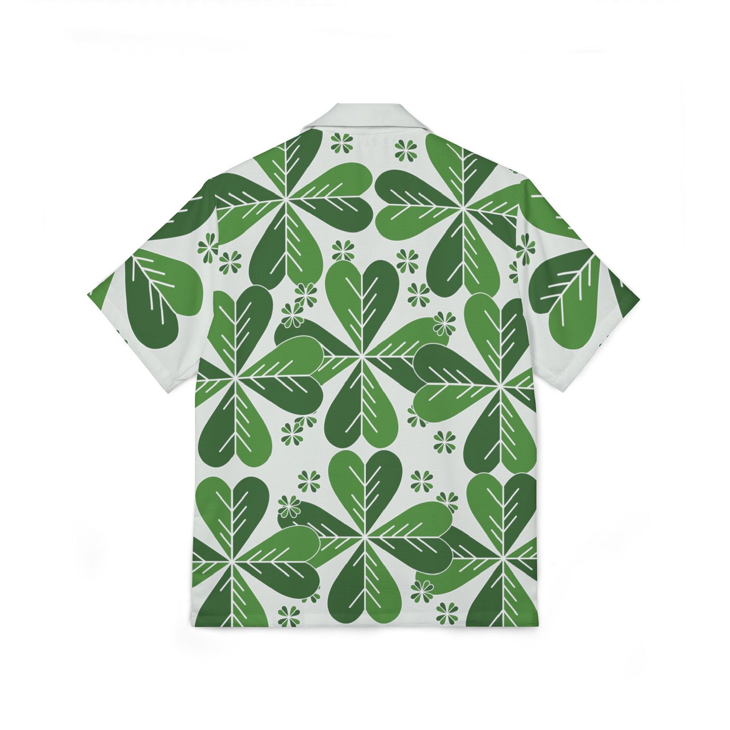 Men's Green Leaf Hawaiian Shirt — Tropical Camp Button-Up