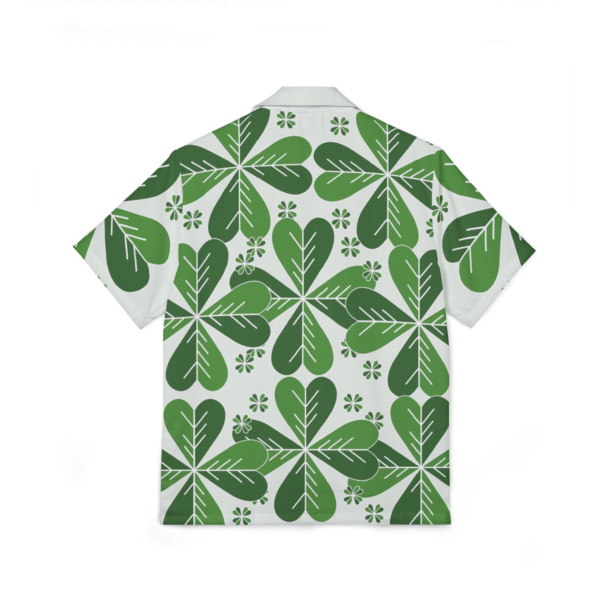 Men's Green Leaf Hawaiian Shirt — Tropical Camp Button-Up