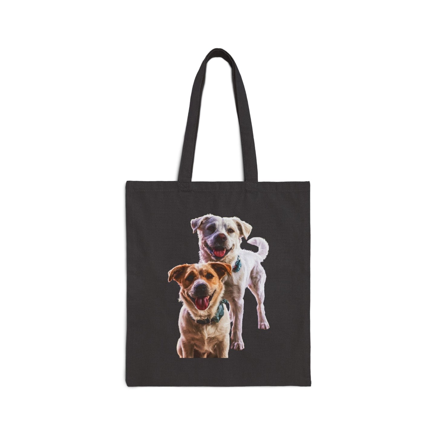 Dog Photo Canvas Tote Bag — Personalized Pet Portrait Market Tote