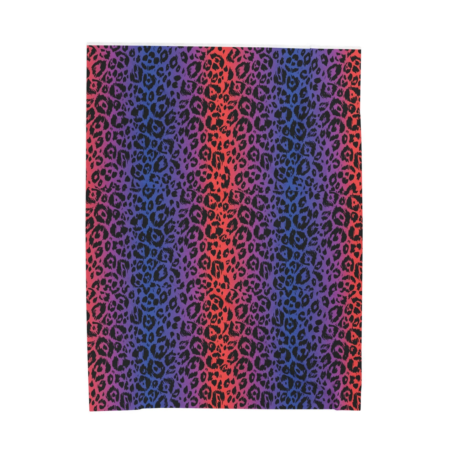 Rainbow Leopard Velveteen Plush Blanket — Soft Cozy Animal Print Throw
