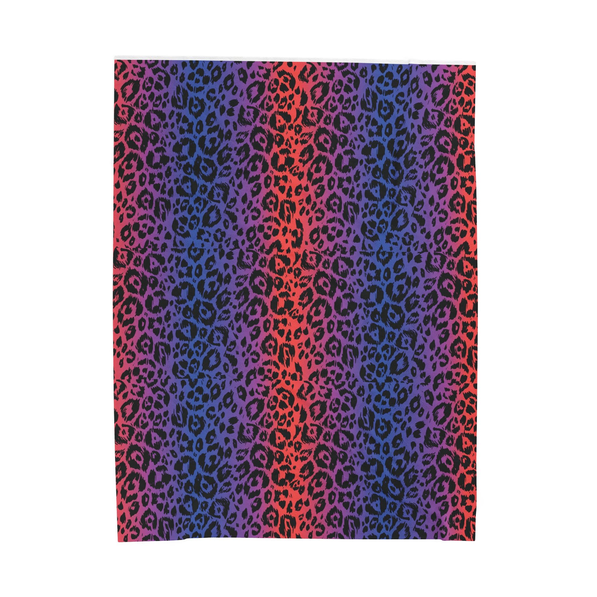 Rainbow Leopard Velveteen Plush Blanket — Soft Cozy Animal Print Throw